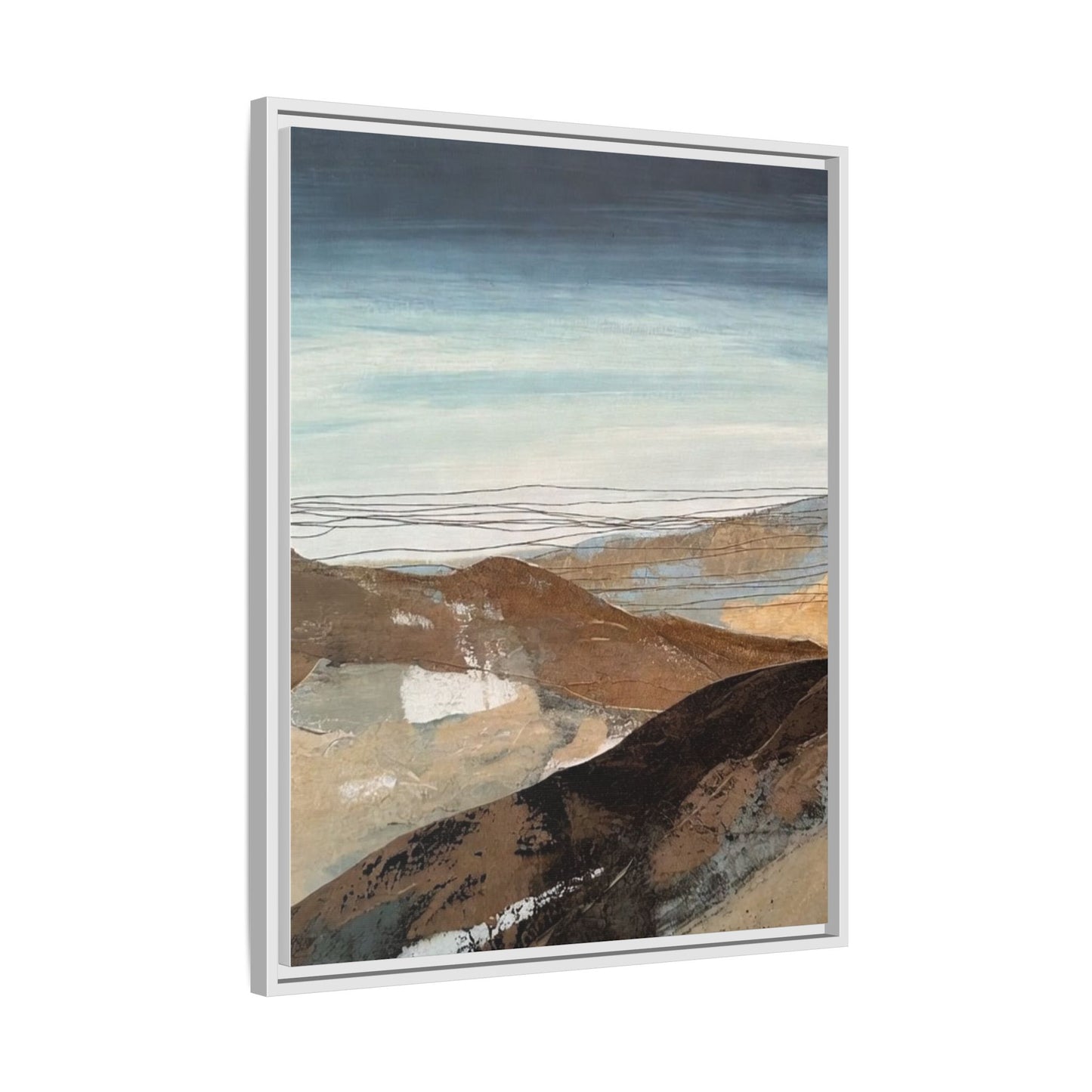 Framed Matte Canvas Art — Serene Abstract Landscape