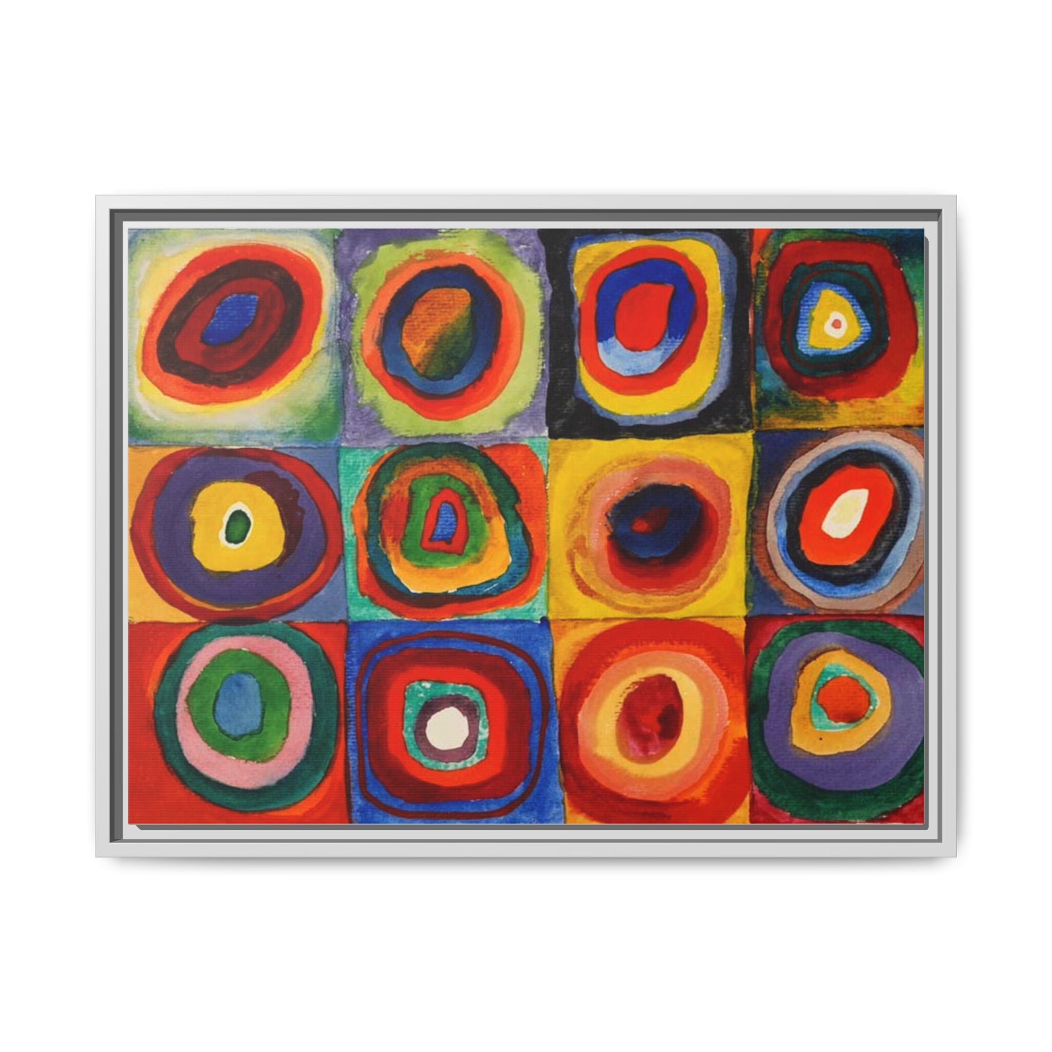 Colour Study, Squares with Concentric Circles by Vassily Kandinsky Framed Abstract Canvas Print