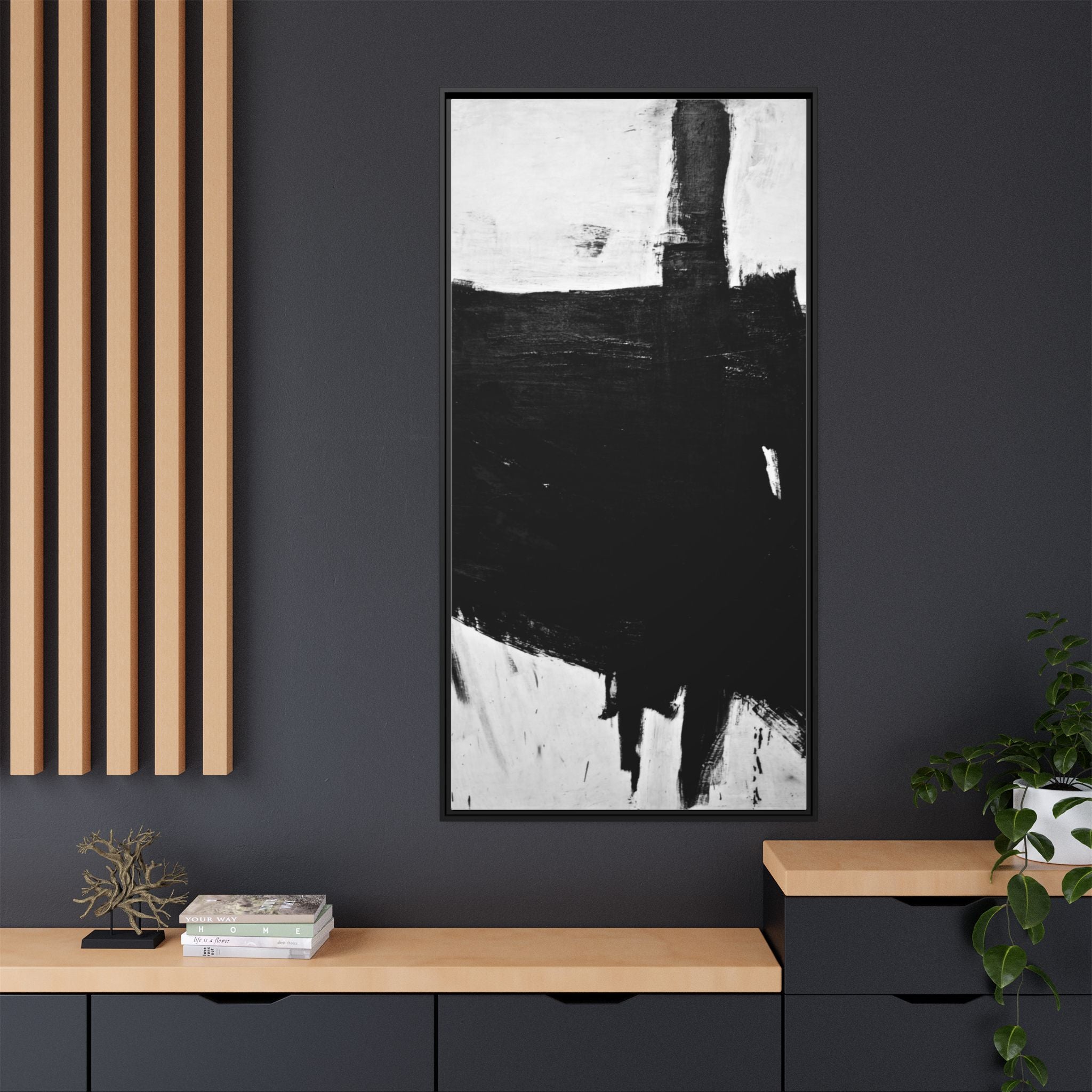 Sabra by Franz Kline Abstract Matte Canvas Framed Wall Art Print