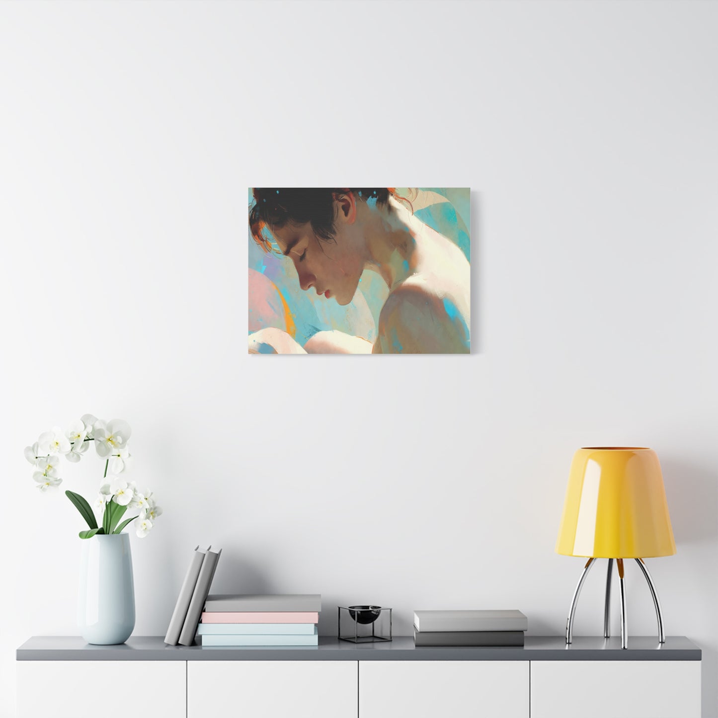 Dreamy Portrait Matte Canvas Print — Serene Female Profile Wall Art, Stretched 1.25"
