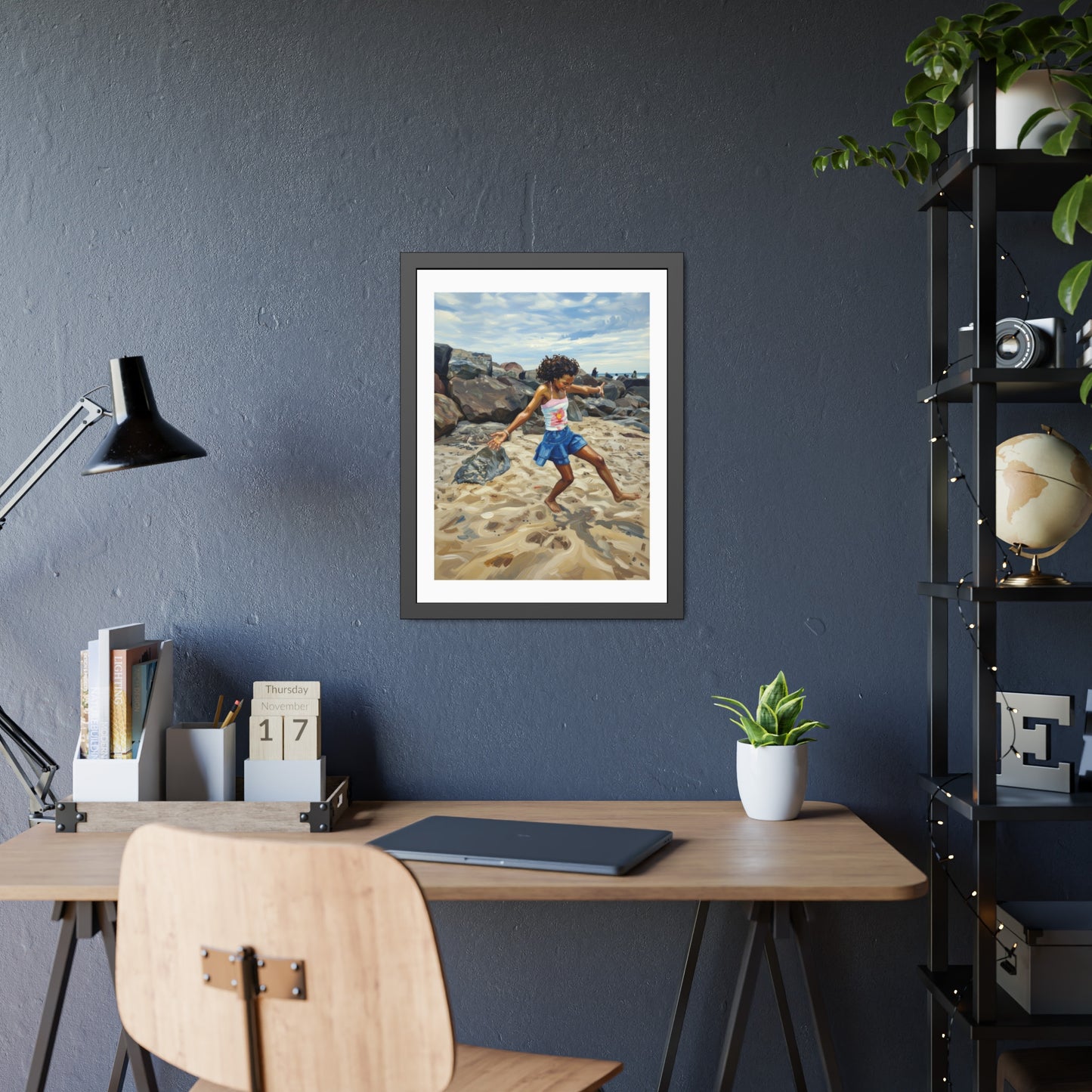 Framed Poster - Joyful Beach Dance Art Print