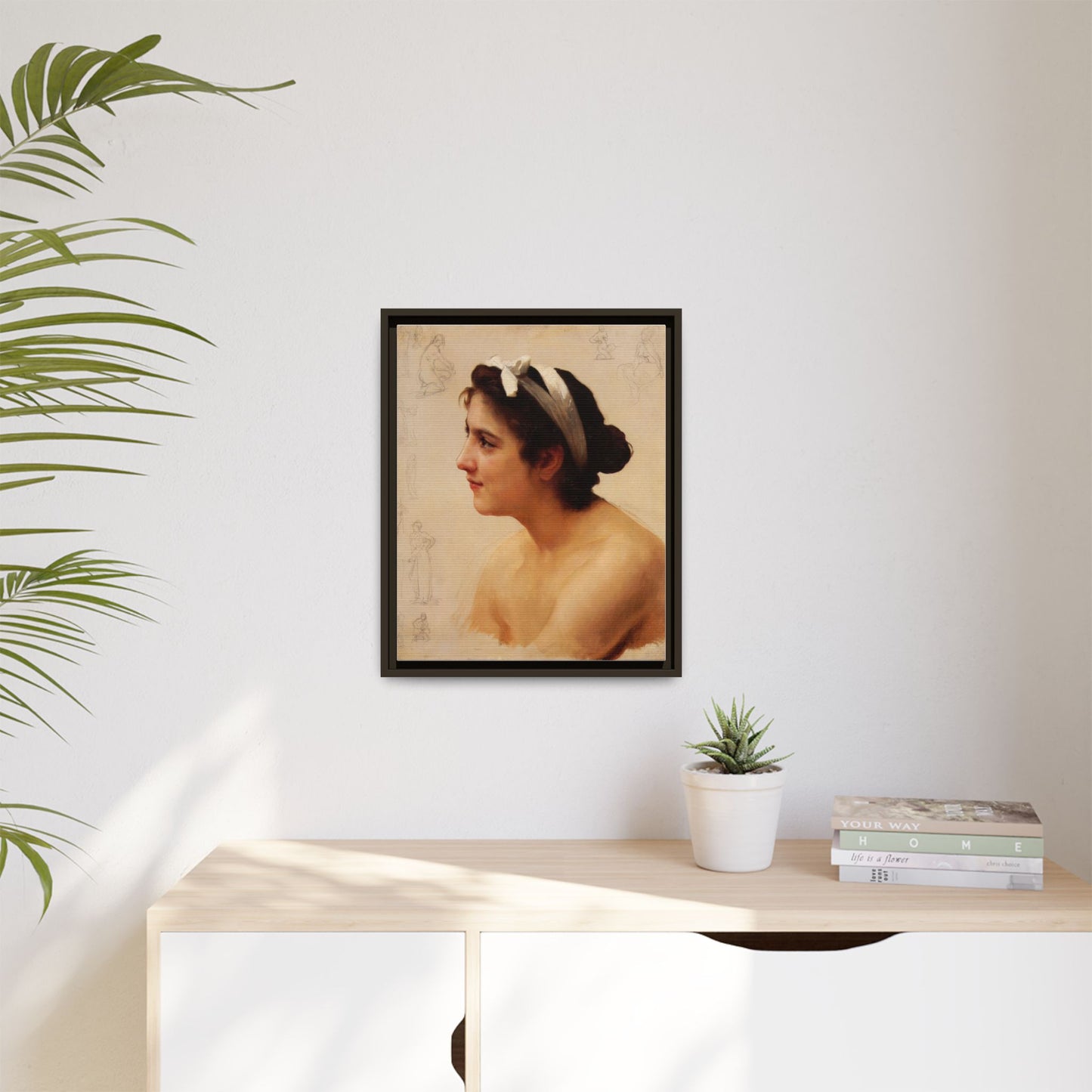 Study Of A Woman For Offering To Love by William Adolphe Bouguereau Framed Matte Canvas Print