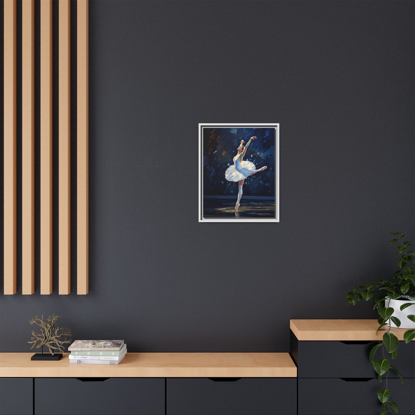 Ballerina Ballet Canvas Print — Framed Matte Wall Art