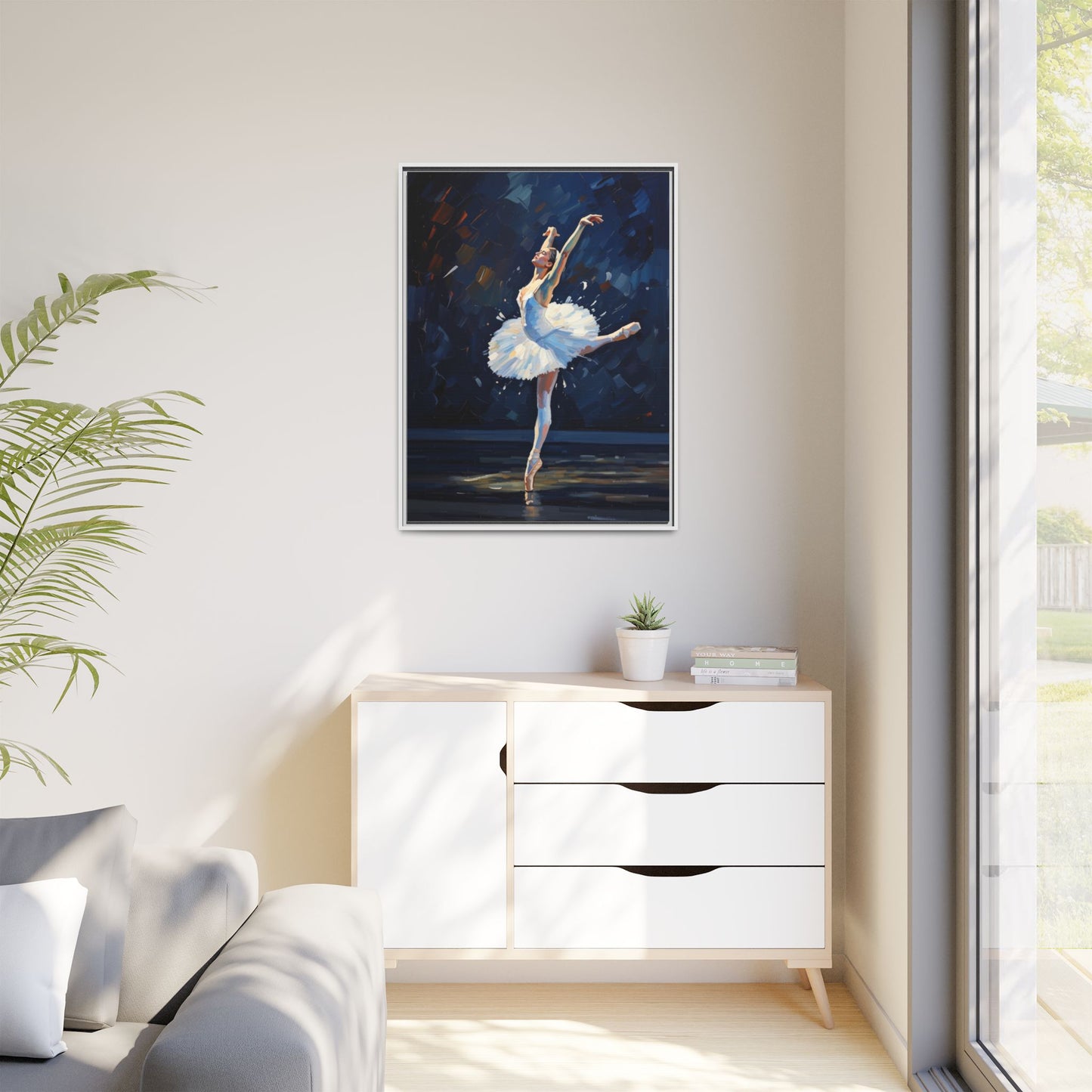 Ballerina Ballet Canvas Print — Framed Matte Wall Art