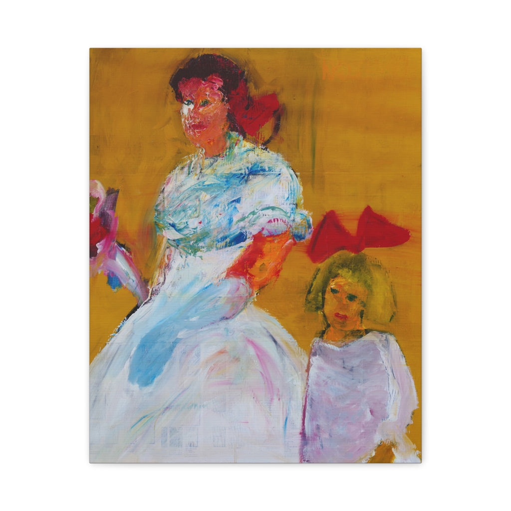 Bride and Bridesmaid by Unknown Artist Matte Canvas Wall Art Print