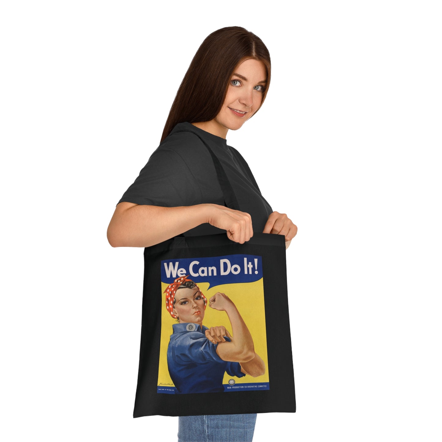 We Can Do It! Rosie the Riveter Cotton Tote — Vintage Feminist Empowerment Shopper