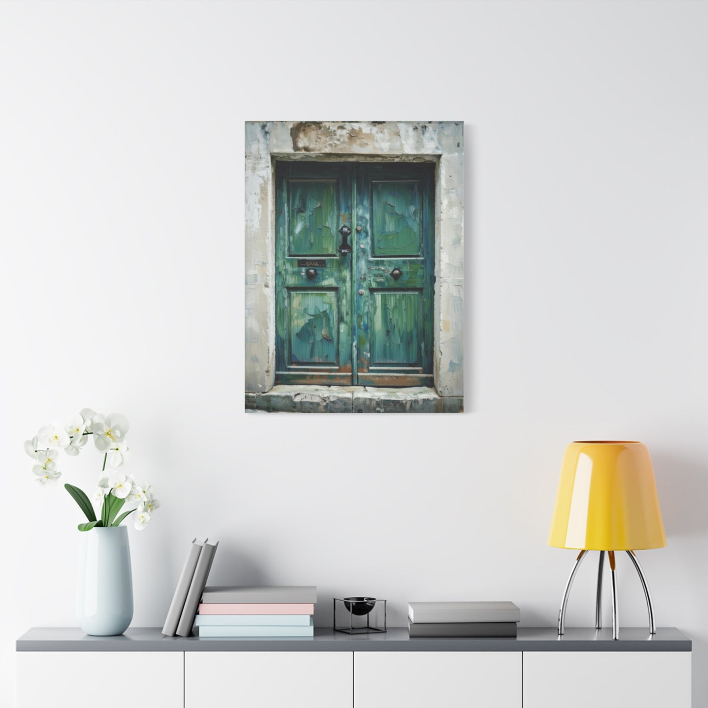 Vintage Green Door Matte Canvas Wall Art — Stretched 1.25"