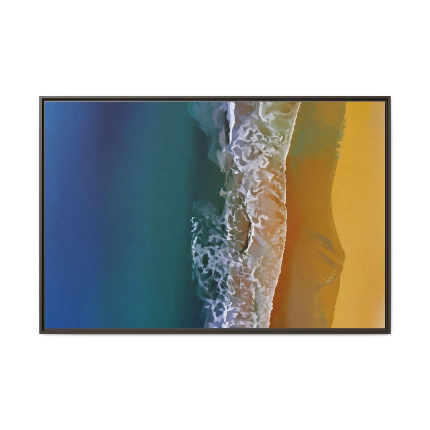 Framed Matte Canvas Seascape Print – Coastal Waves Wall Art