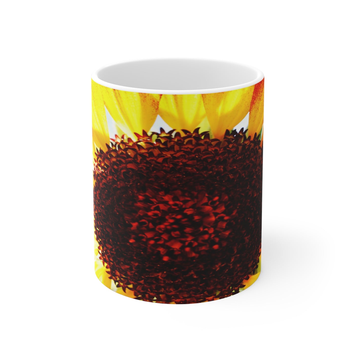 Sunflower Photo Mug — Bright Yellow Floral Coffee Cup