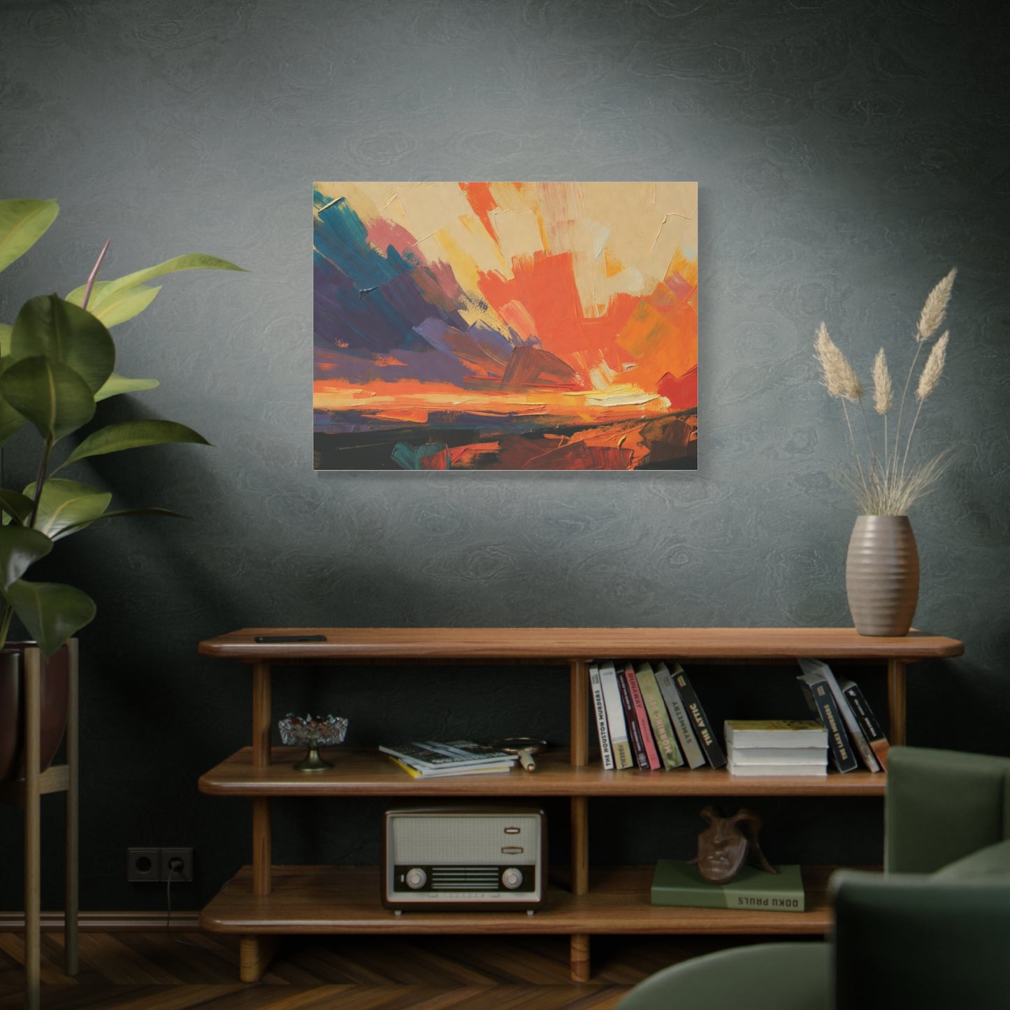 Abstract Sunset Landscape Canvas Print — Matte Stretched Wall Art