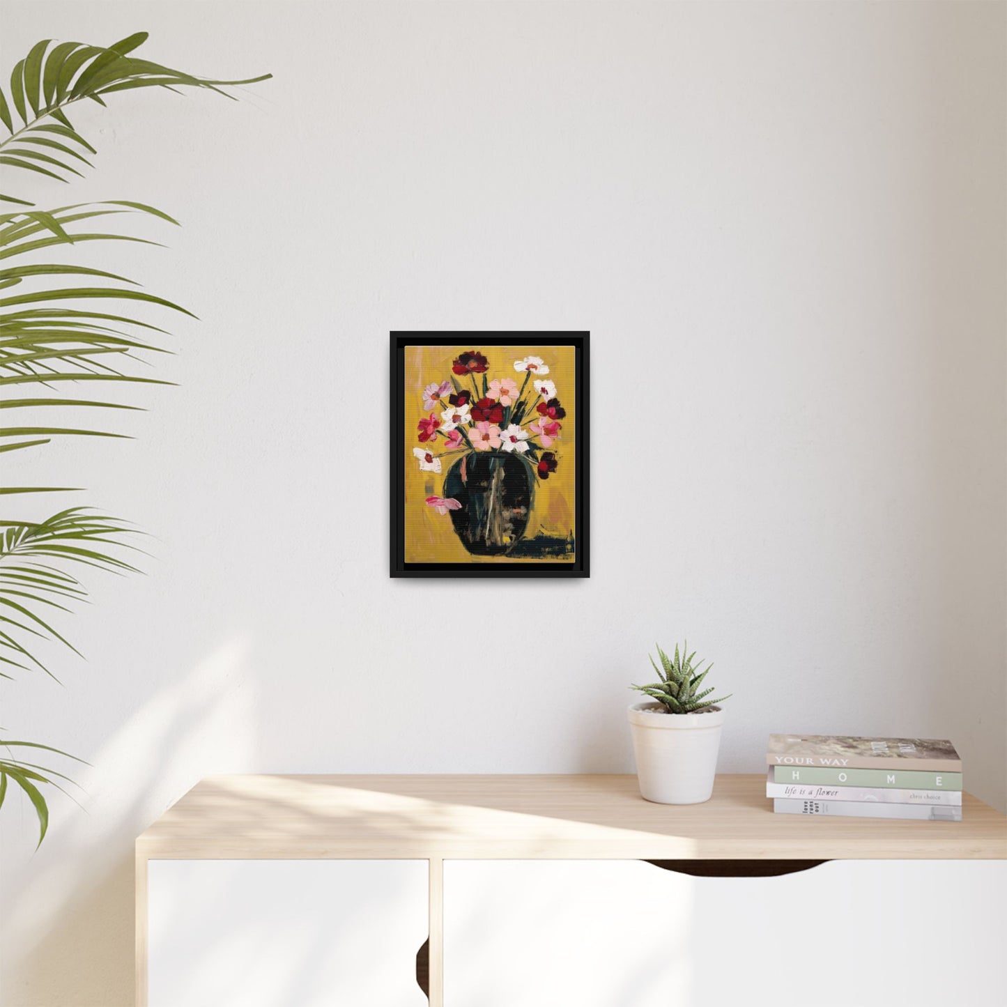 Framed Matte Canvas Floral Still Life Wall Art