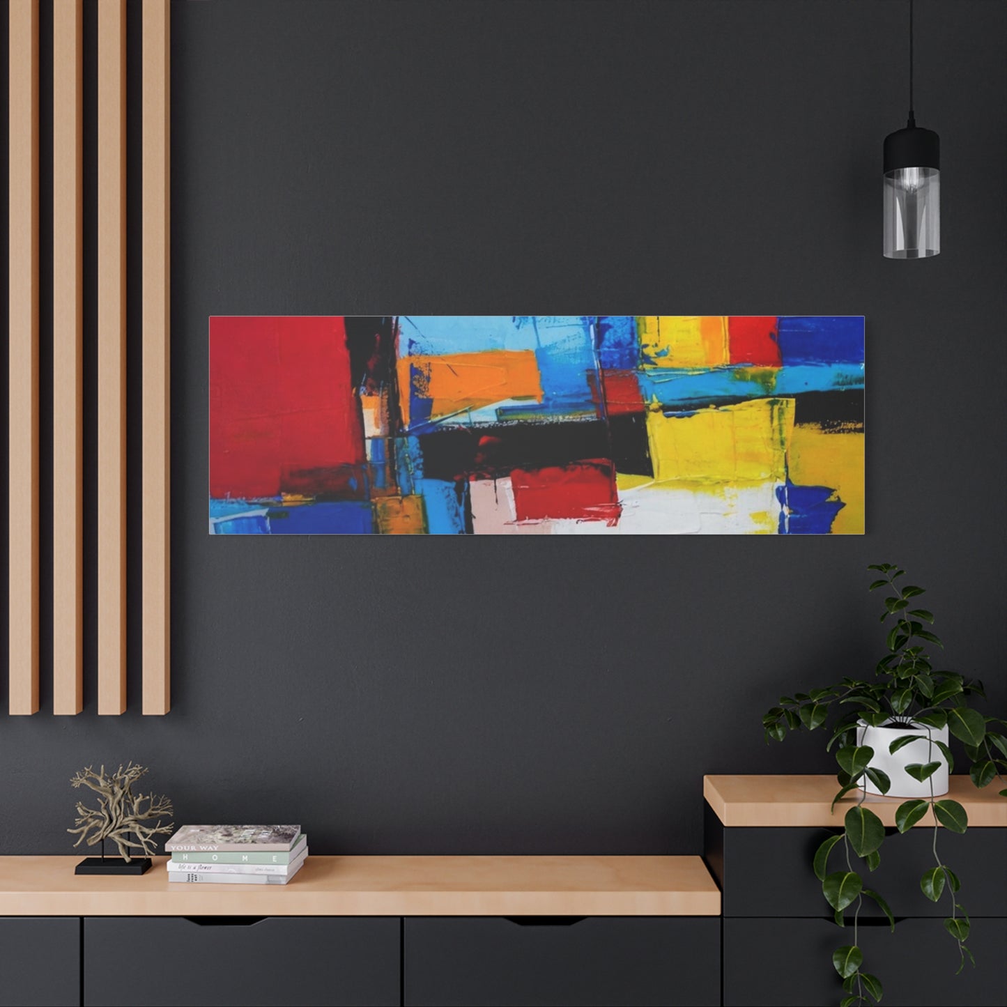 Abstract Color Block Canvas Print — Modern Geometric Wall Art