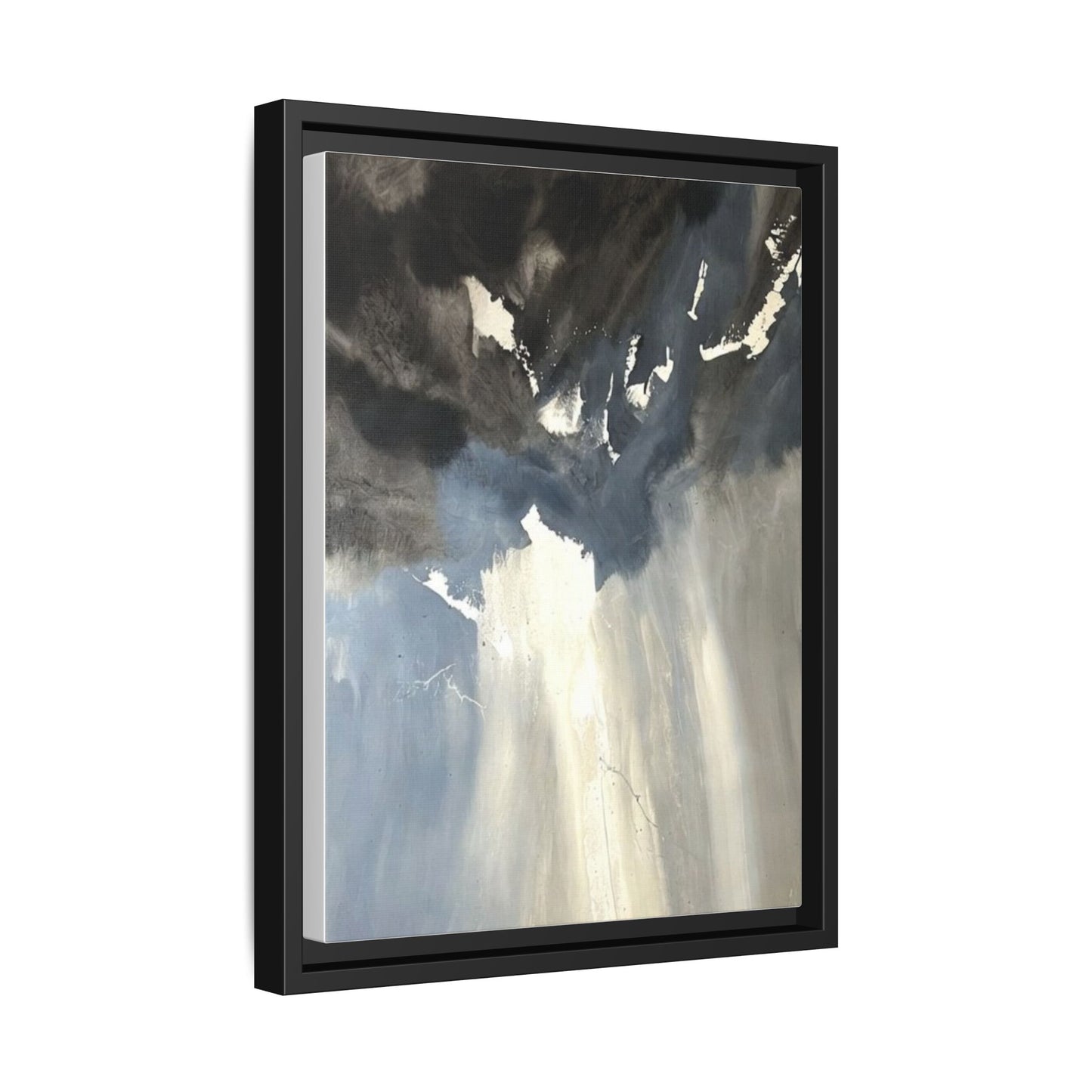 Framed Matte Canvas Art — Moody Abstract Sky Painting