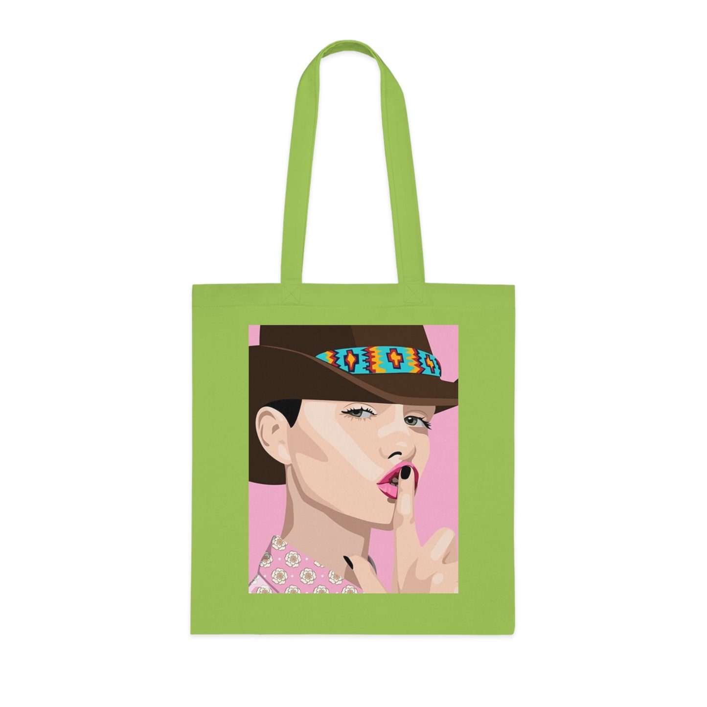 Pop Art Woman Tote Bag — Stylish Retro Portrait Cotton Shopper