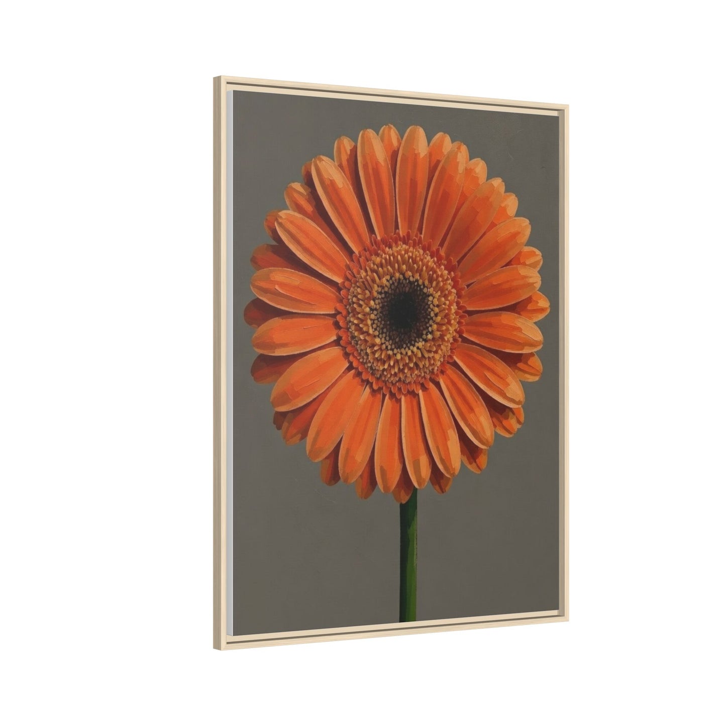 Orange Gerbera Daisy Matte Canvas Print (Framed)
