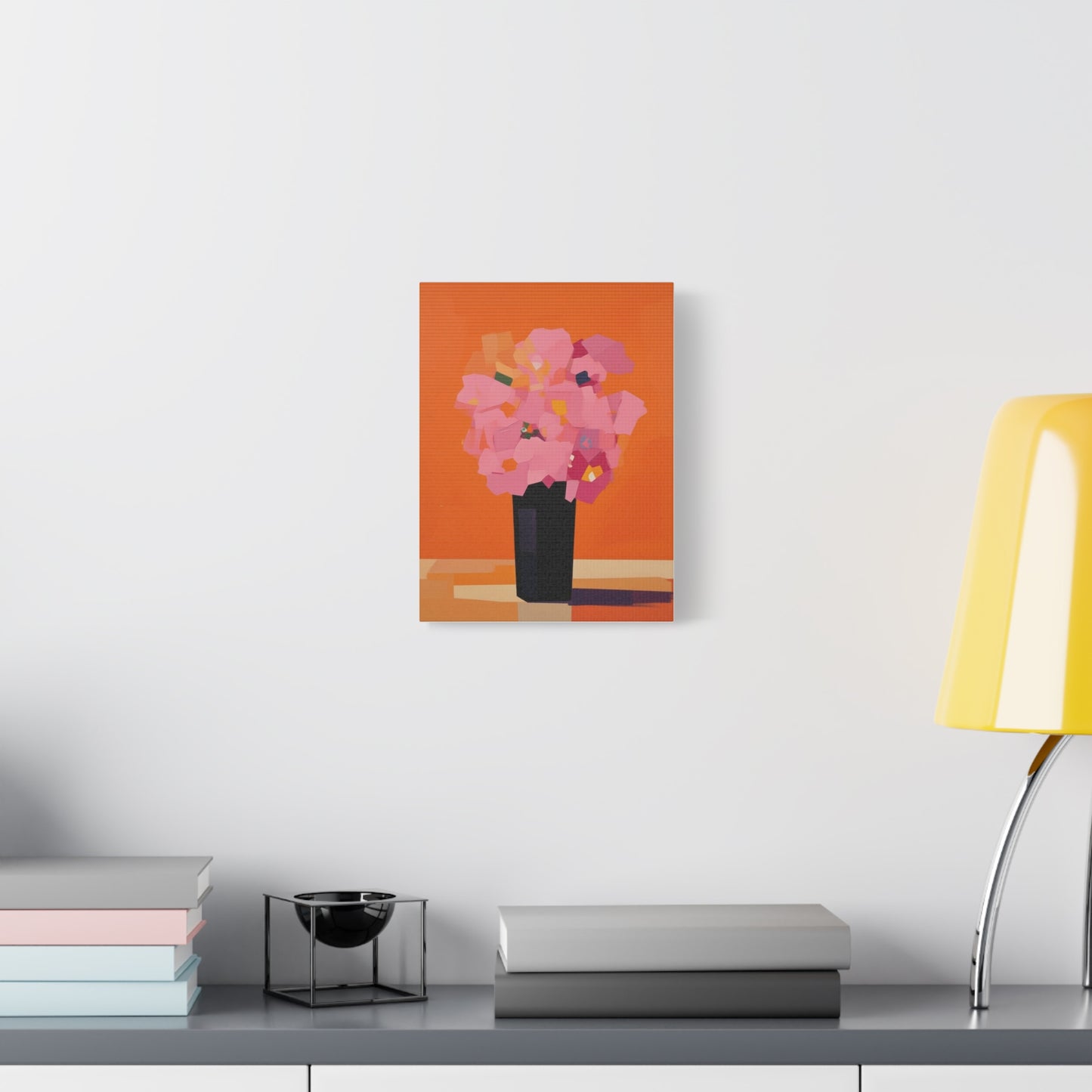 Modern Pink Flowers Canvas Print — Abstract Floral Wall Art