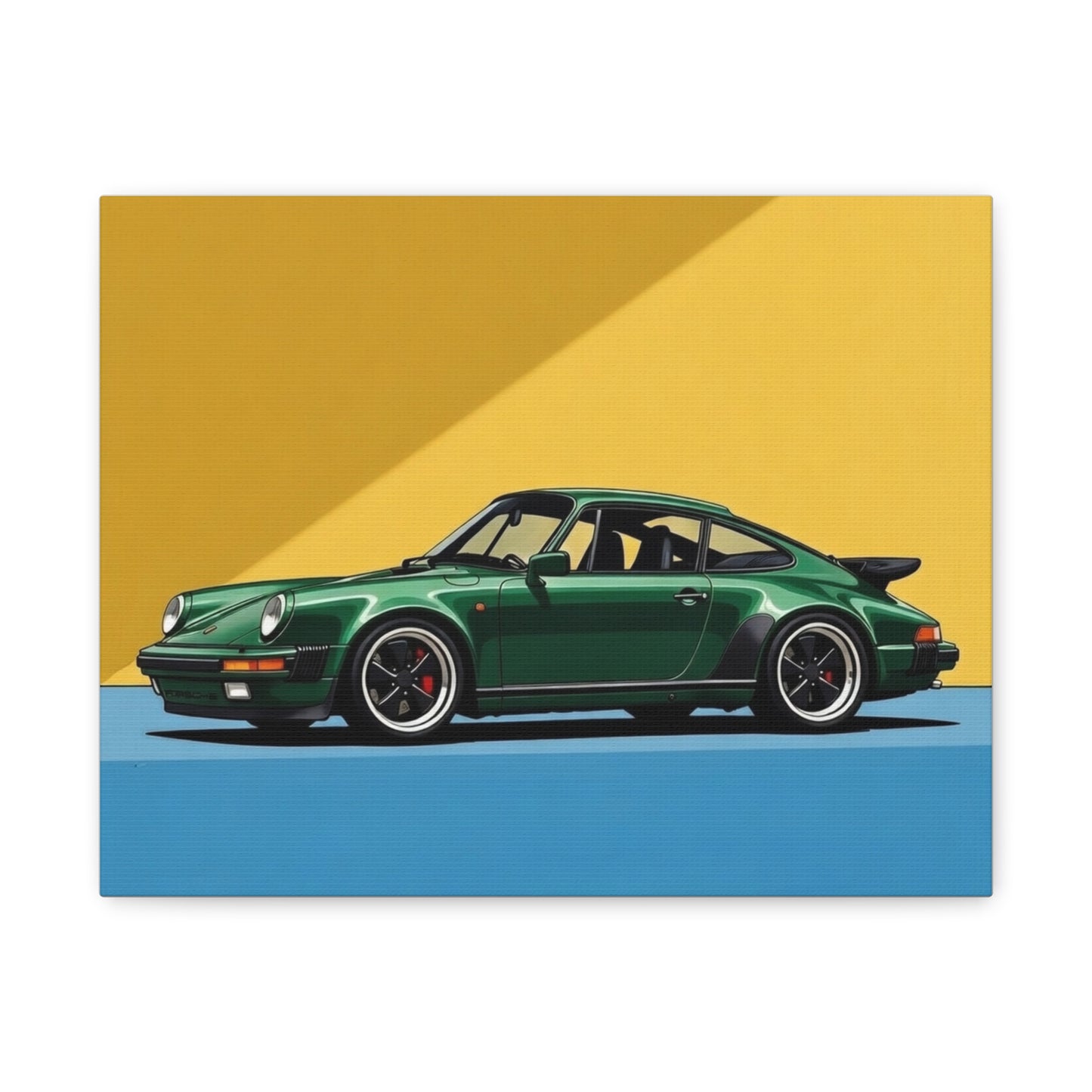 Vintage Green Porsche Art Print - Matte Stretched Canvas