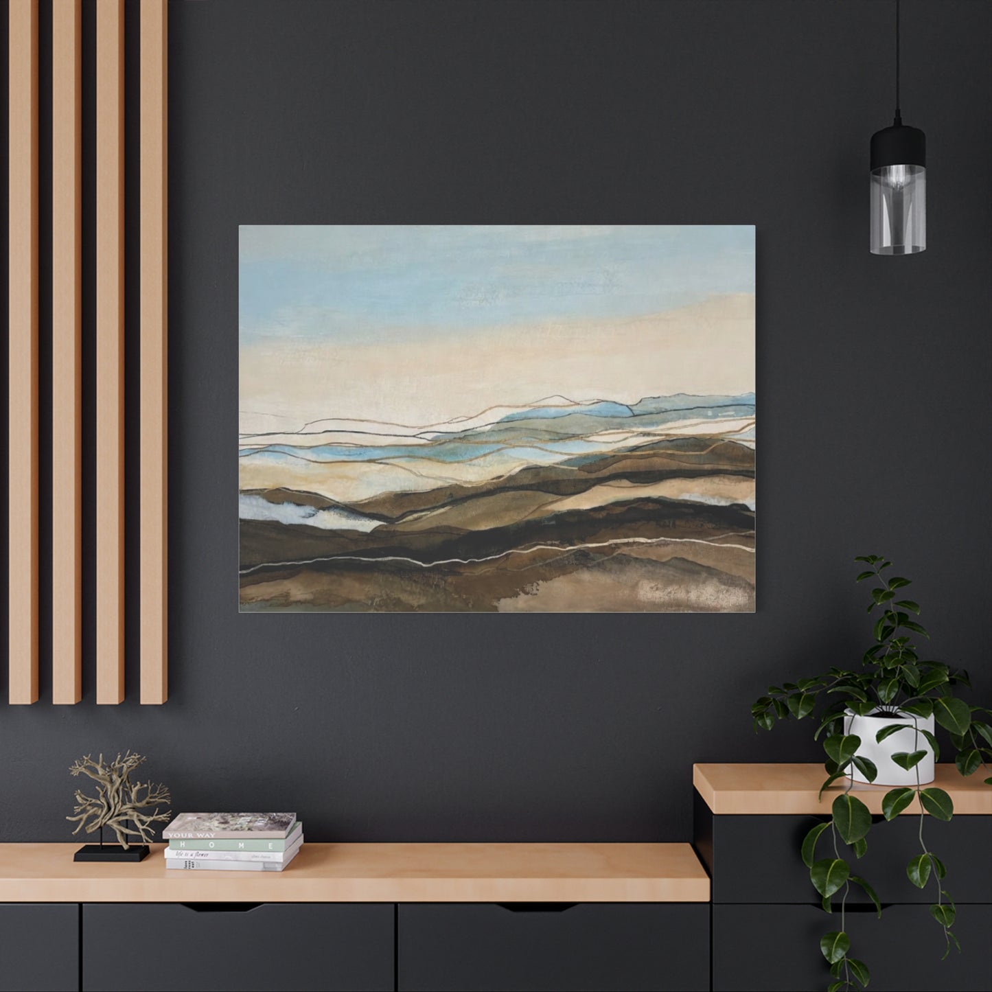 Abstract Coastal Landscape Matte Canvas – Stretched Wall Art