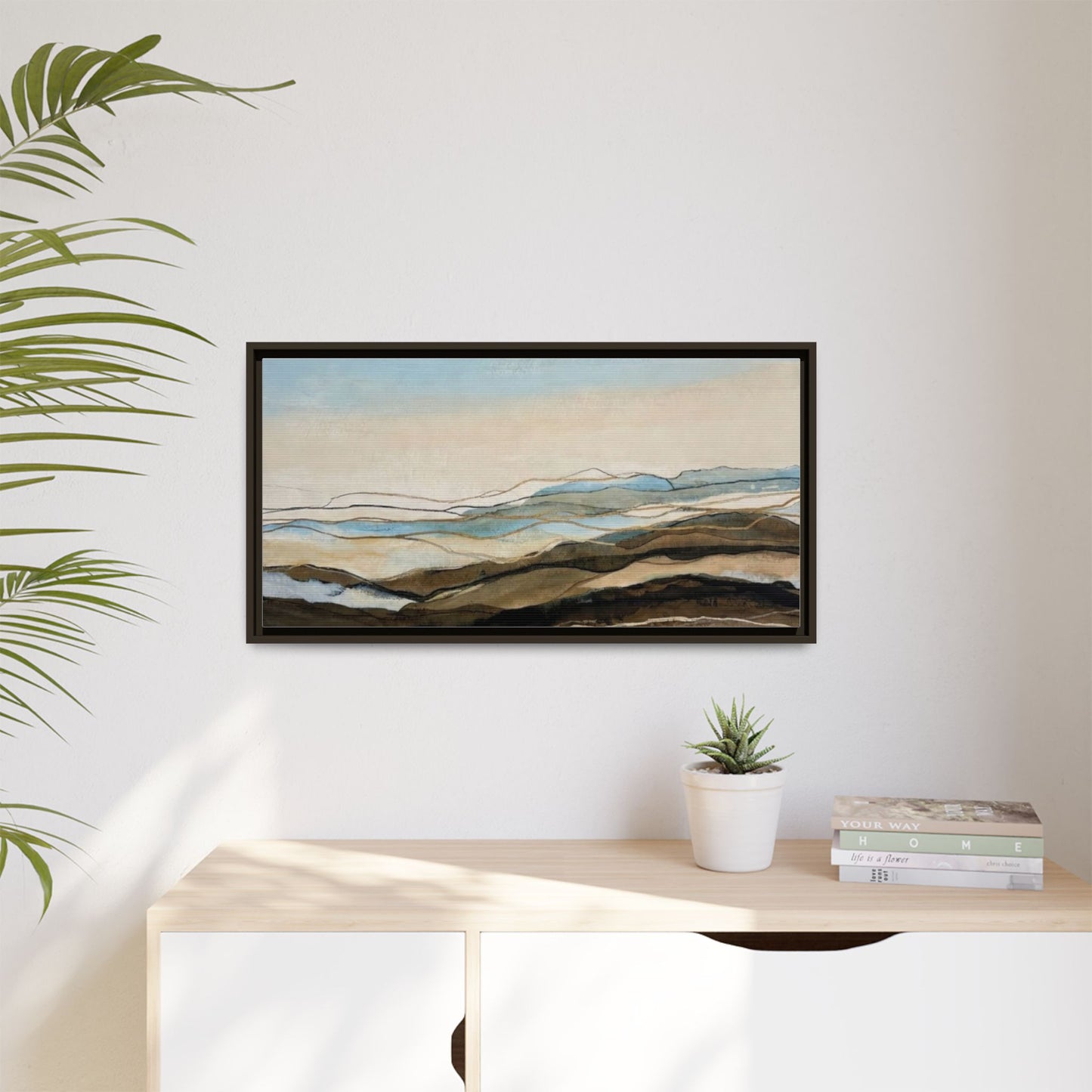 Framed Matte Canvas Print — Abstract Coastal Landscape Wall Art
