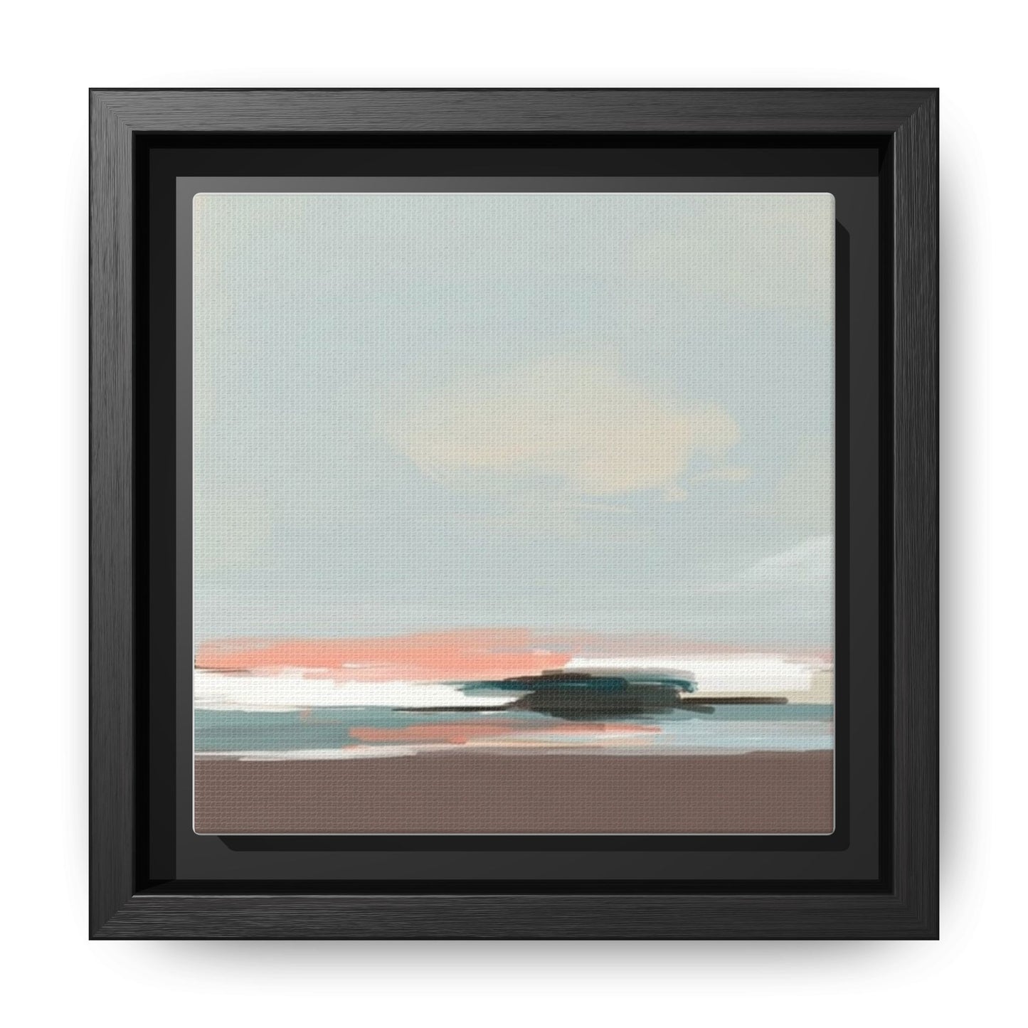 Framed Matte Canvas Print — Soft Coastal Abstract Landscape