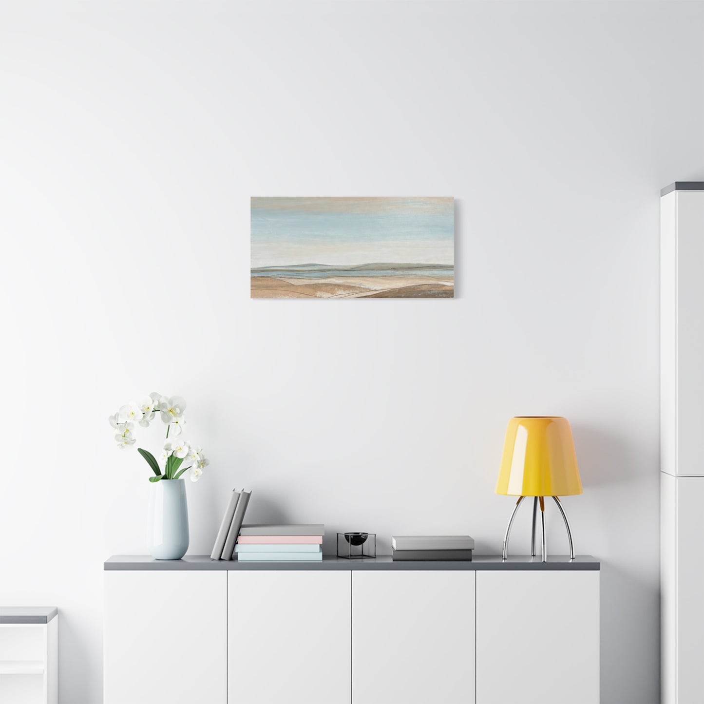 Coastal Pastel Landscape Canvas — Matte Stretched Wall Art