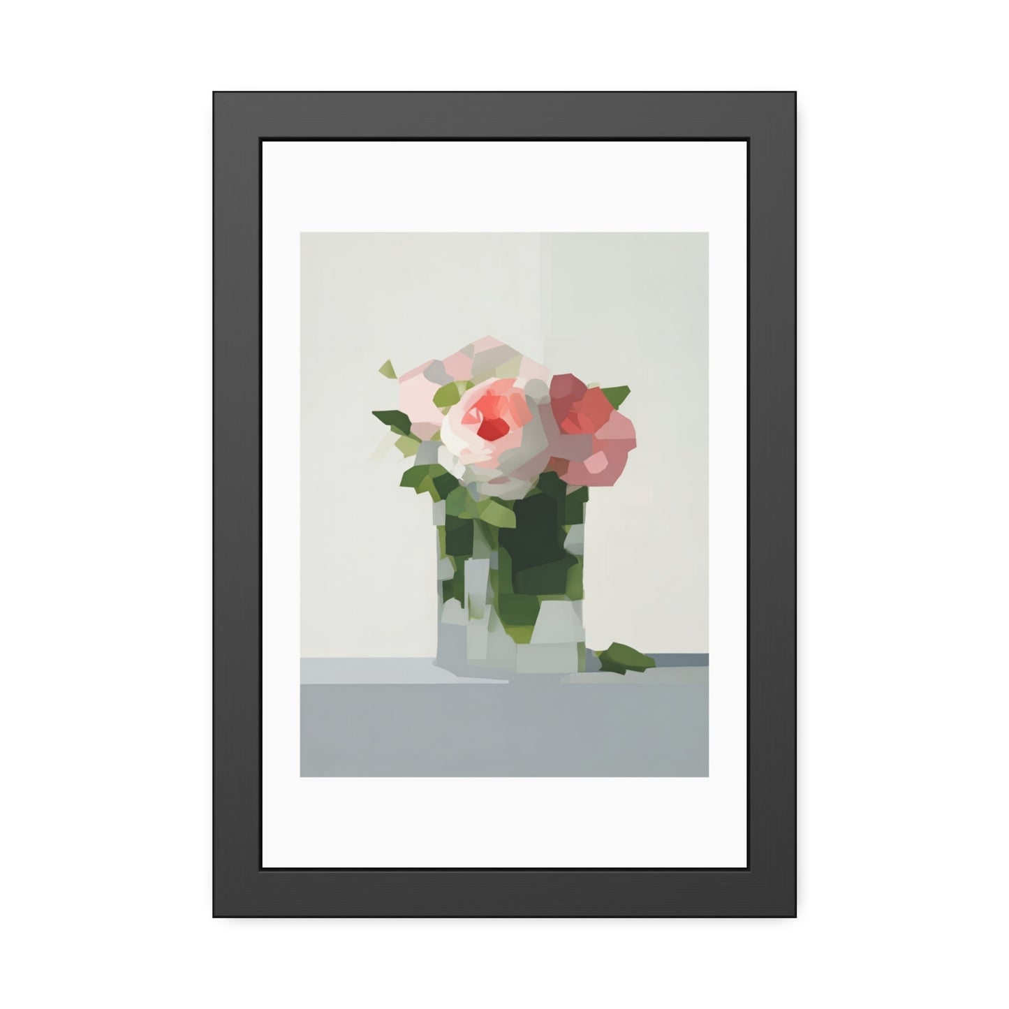 Framed Floral Poster — Modern Abstract Peony Art Print