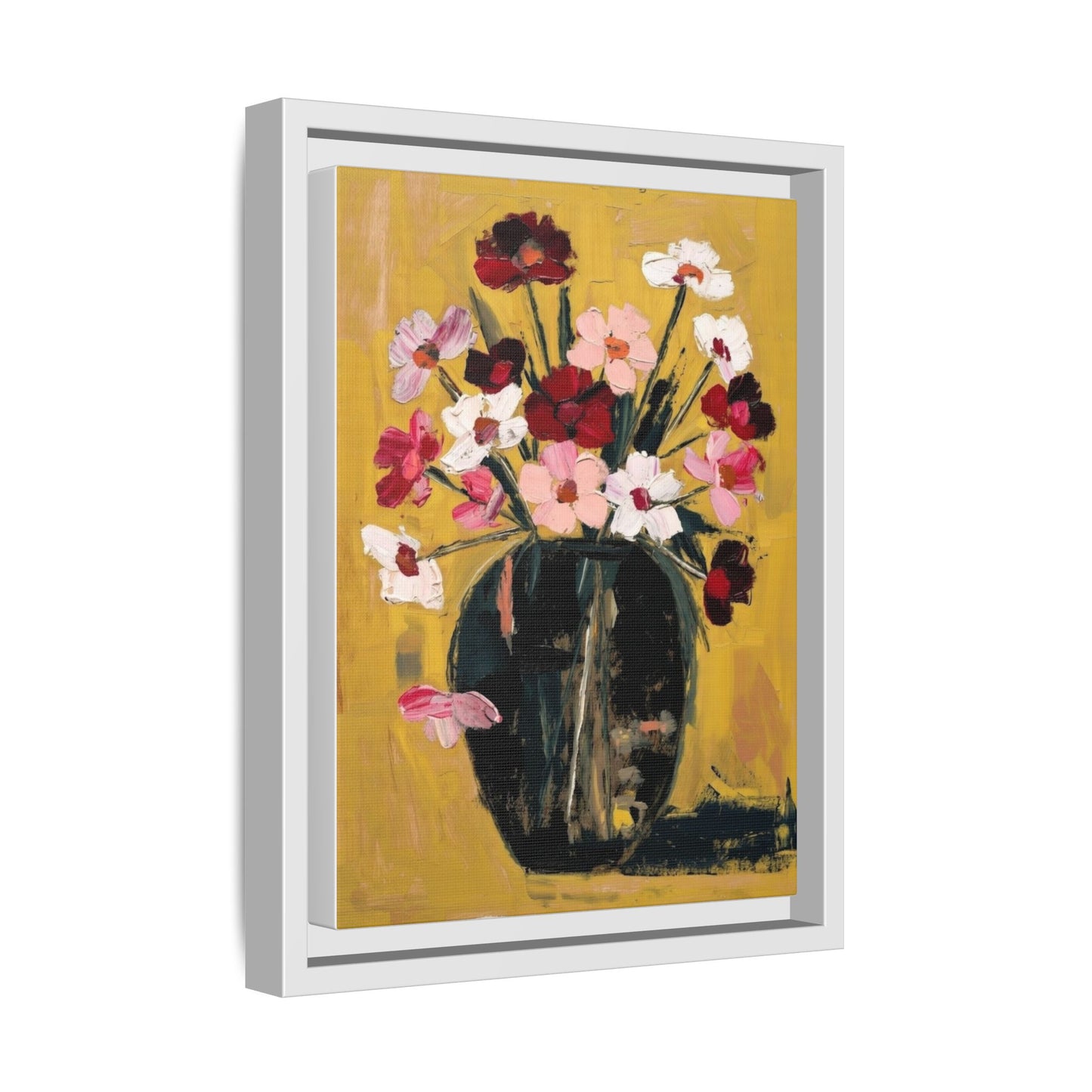 Framed Matte Canvas Floral Still Life Wall Art