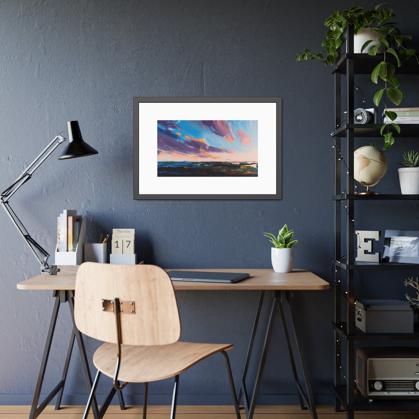 Framed Poster – Colorful Coastal Sunset Landscape Art Print
