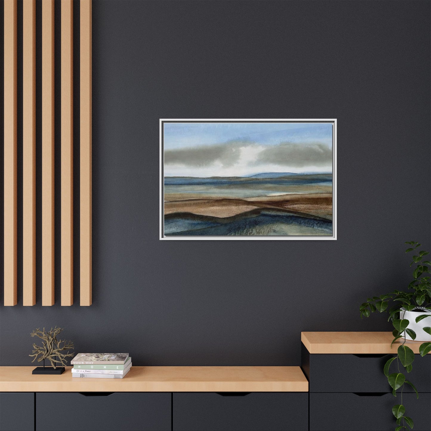 Matte Canvas Landscape, Framed (Multi-color)