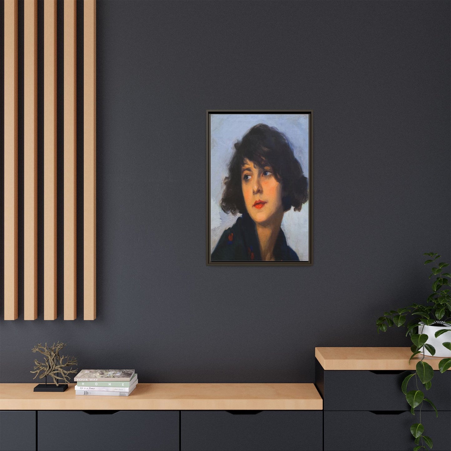 Mulher do chale verde (cropped) by Cyprien Eugene Boulet Framed Matte Canvas Print