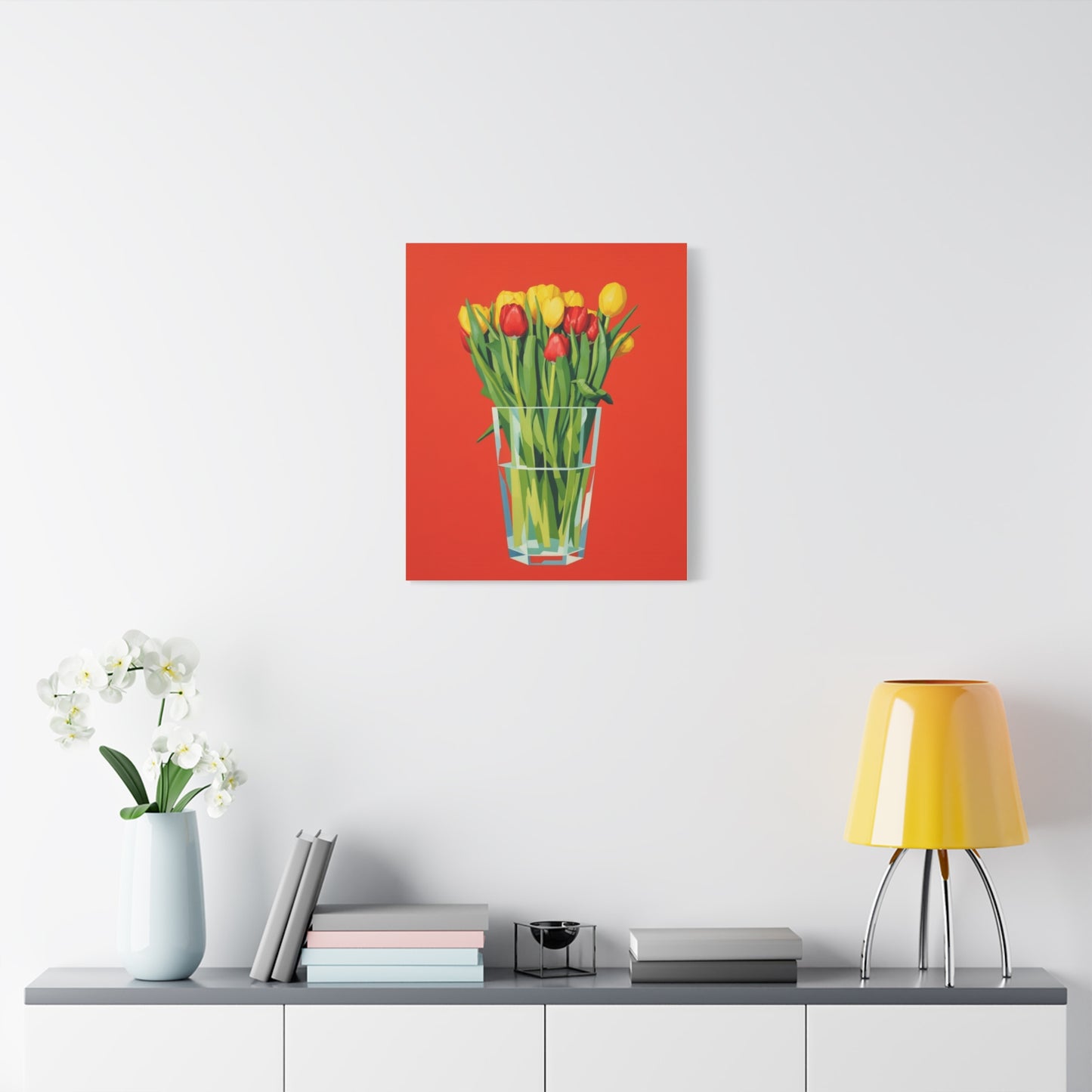 Tulip Bouquet Canvas Print — Vibrant Red Floral Wall Art