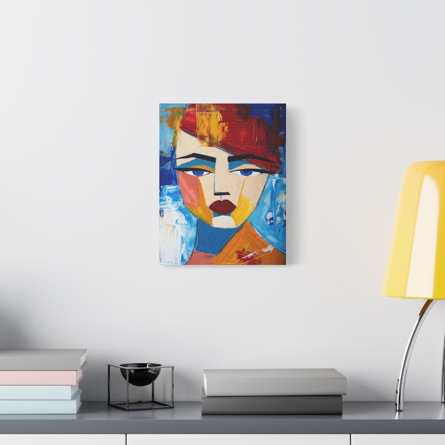 Abstract Colorful Face Matte Canvas Print — Modern Pop Art Portrait
