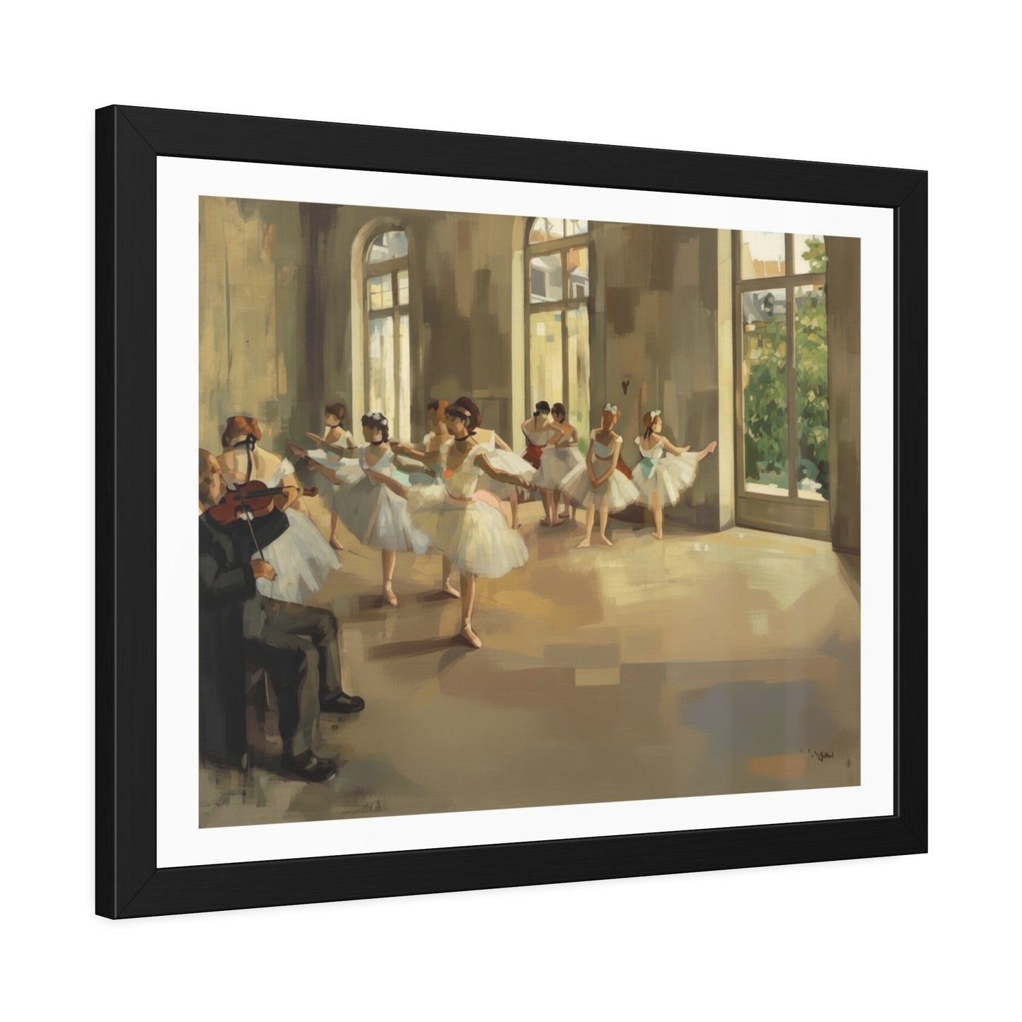 Ballet Rehearsal Framed Art Print — Dancer Studio Poster