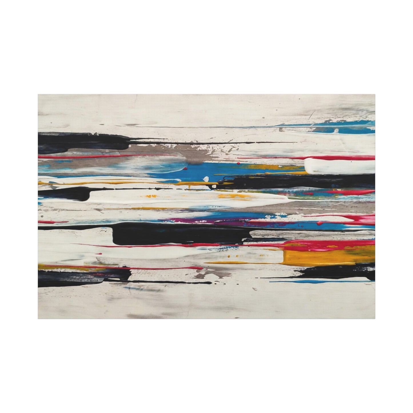 Abstract Color Streaks Matte Canvas Print — Modern Horizontal Wall Art
