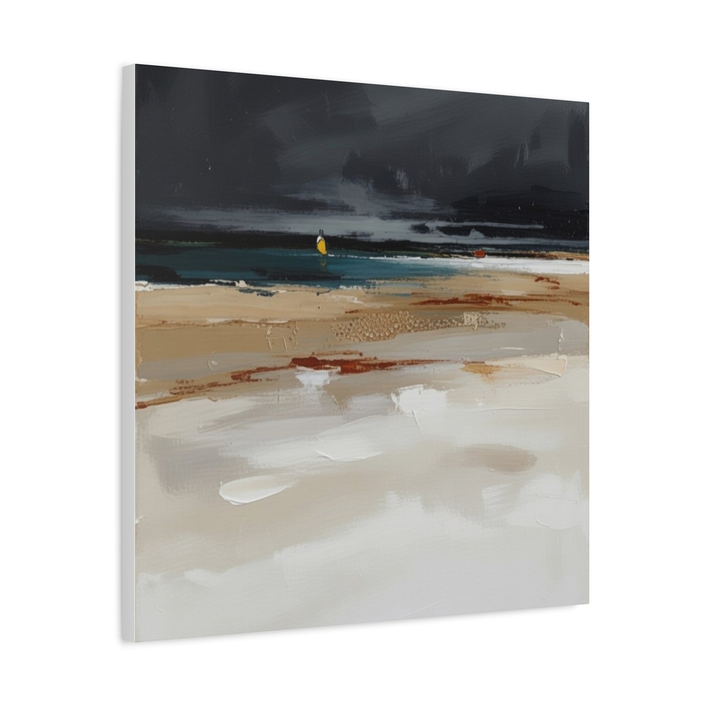 Beachscape Canvas Art — Stormy Seascape Matte Stretched Wall Art
