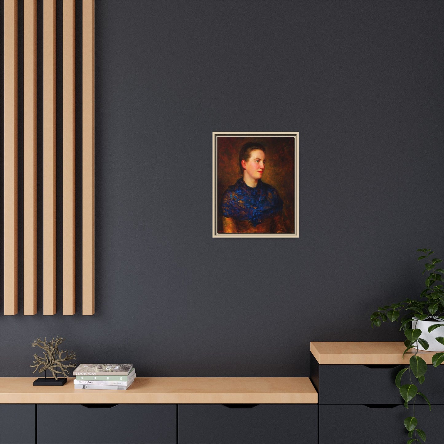 Framed Matte Canvas Portrait Print — Classic Victorian Woman Wall Art