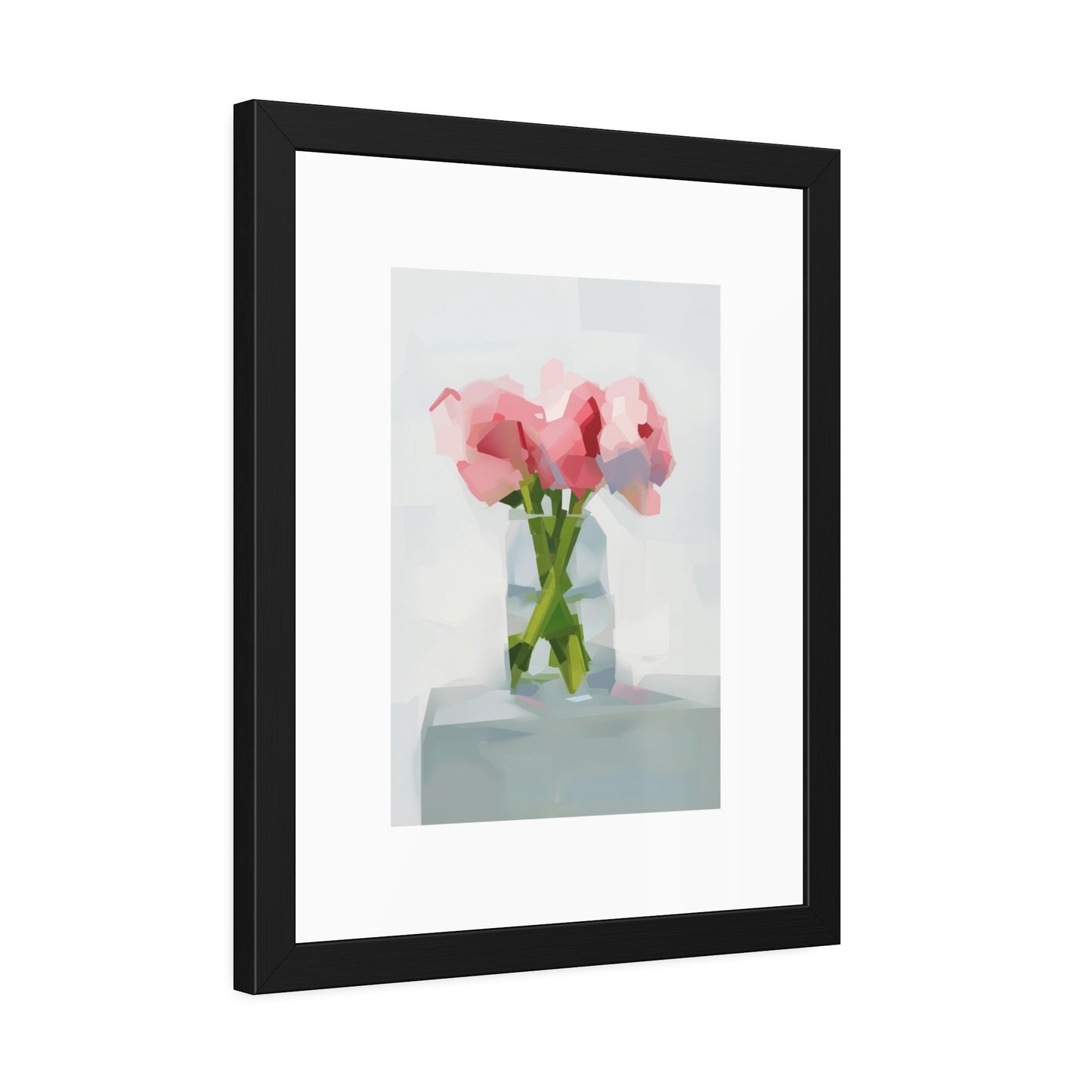 Framed Poster — Pink Floral Still Life Art Print (Modern Minimal)