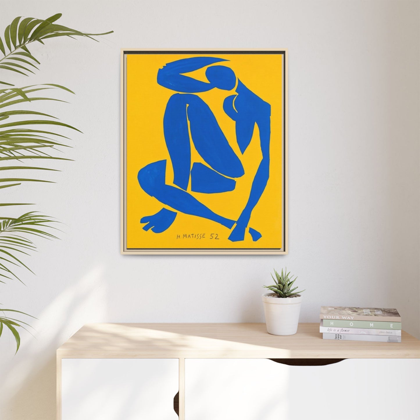 Abstract Blue Nude Matte Canvas Wall Art, Framed