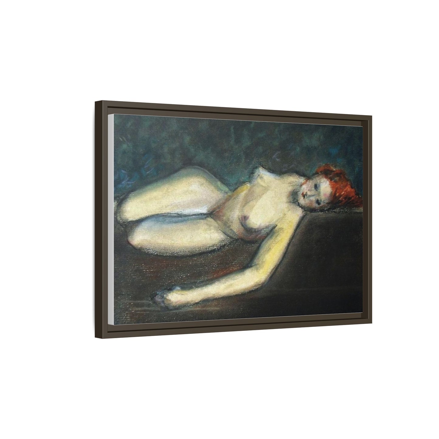 Lying nude by Paul Gosselin Framed Matte Canvas Wall Art Print