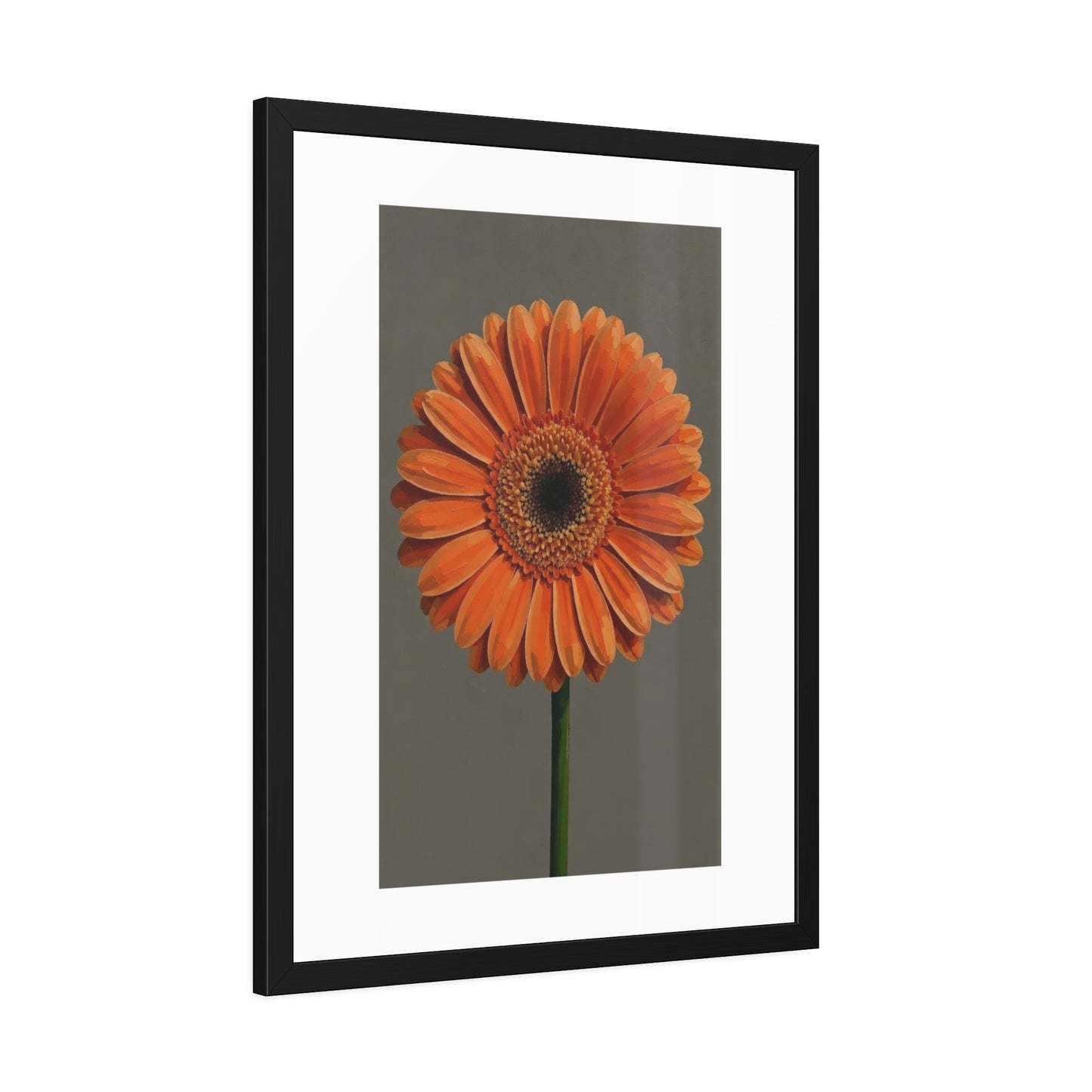 Orange Gerbera Framed Poster — Floral Wall Art Print