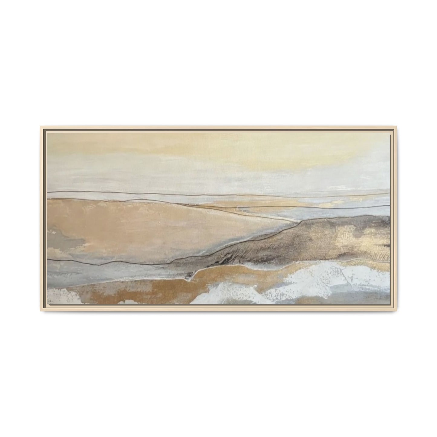 Framed Abstract Coastal Landscape Matte Canvas Wall Art