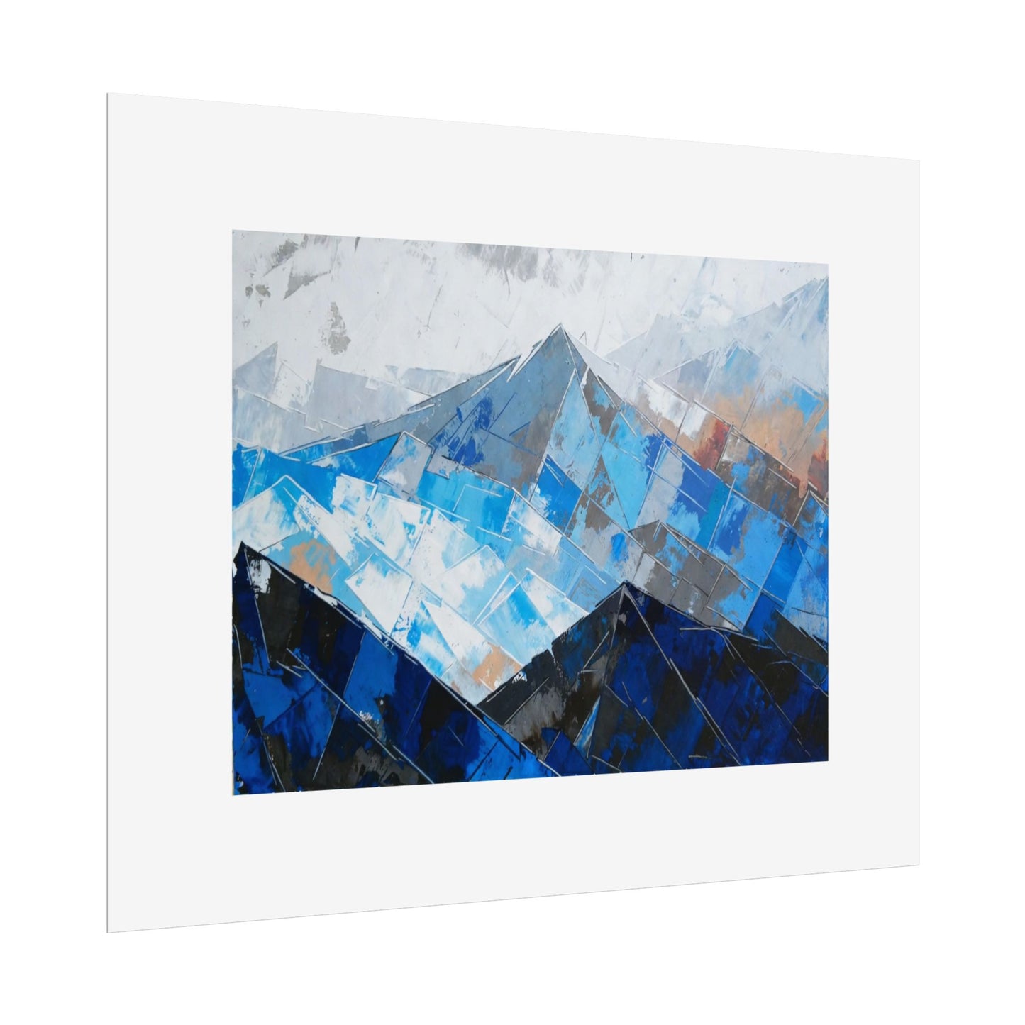 Abstract Blue Mountain Poster