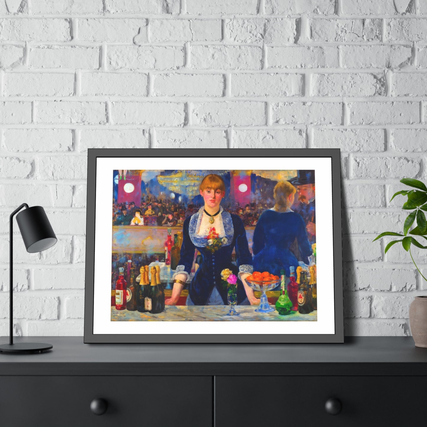 Framed Art Poster — 'A Bar at the Folies‑Bergère' Vintage Impressionist Print
