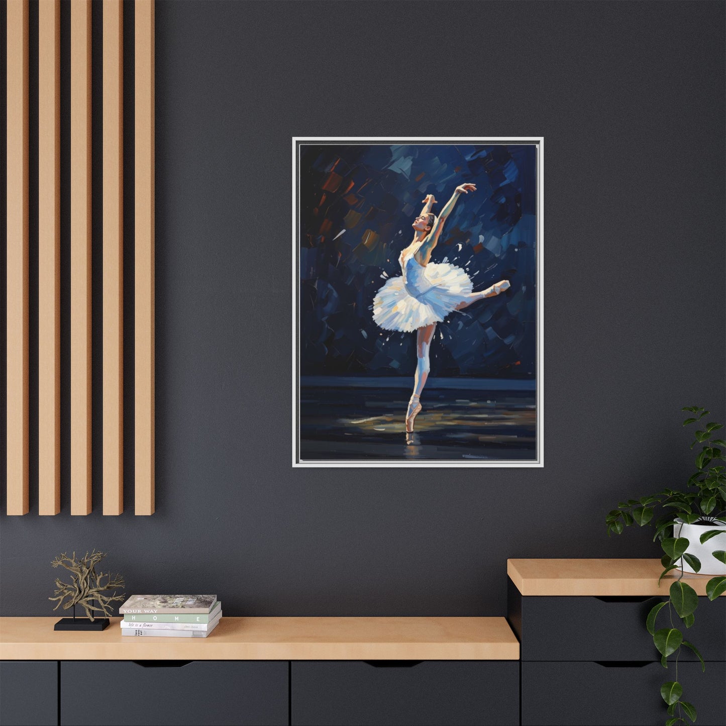 Ballerina Ballet Canvas Print — Framed Matte Wall Art