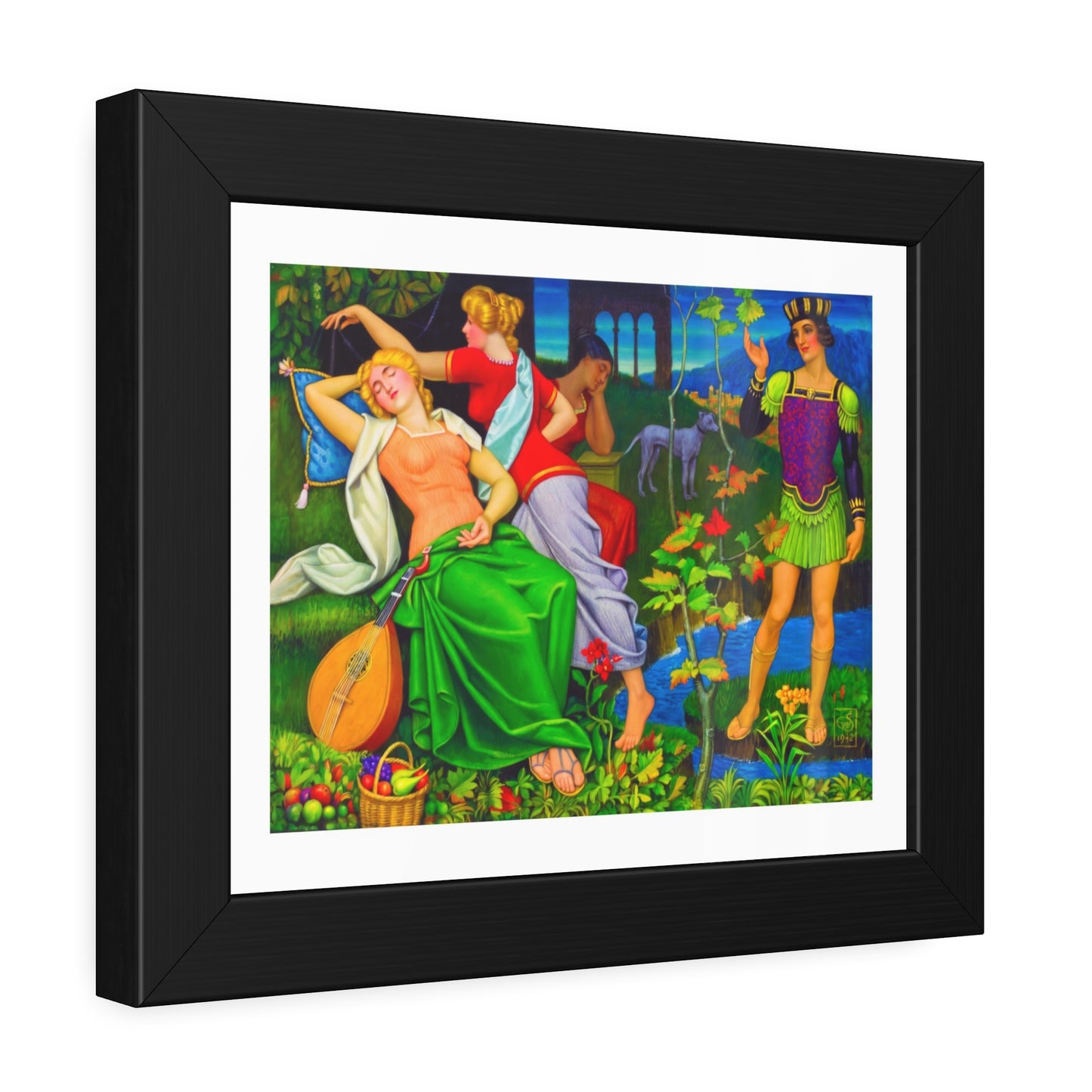 Classical Myth Framed Poster — Vibrant Renaissance-Style Art Print