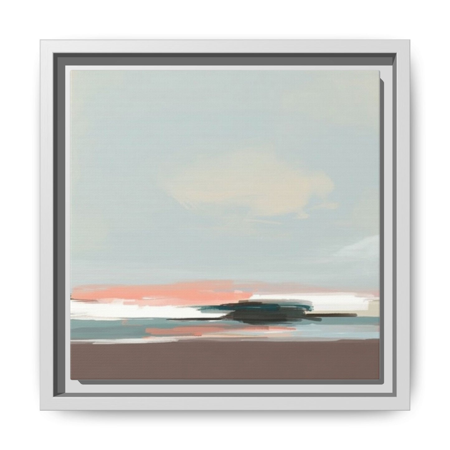 Framed Matte Canvas Print — Soft Coastal Abstract Landscape