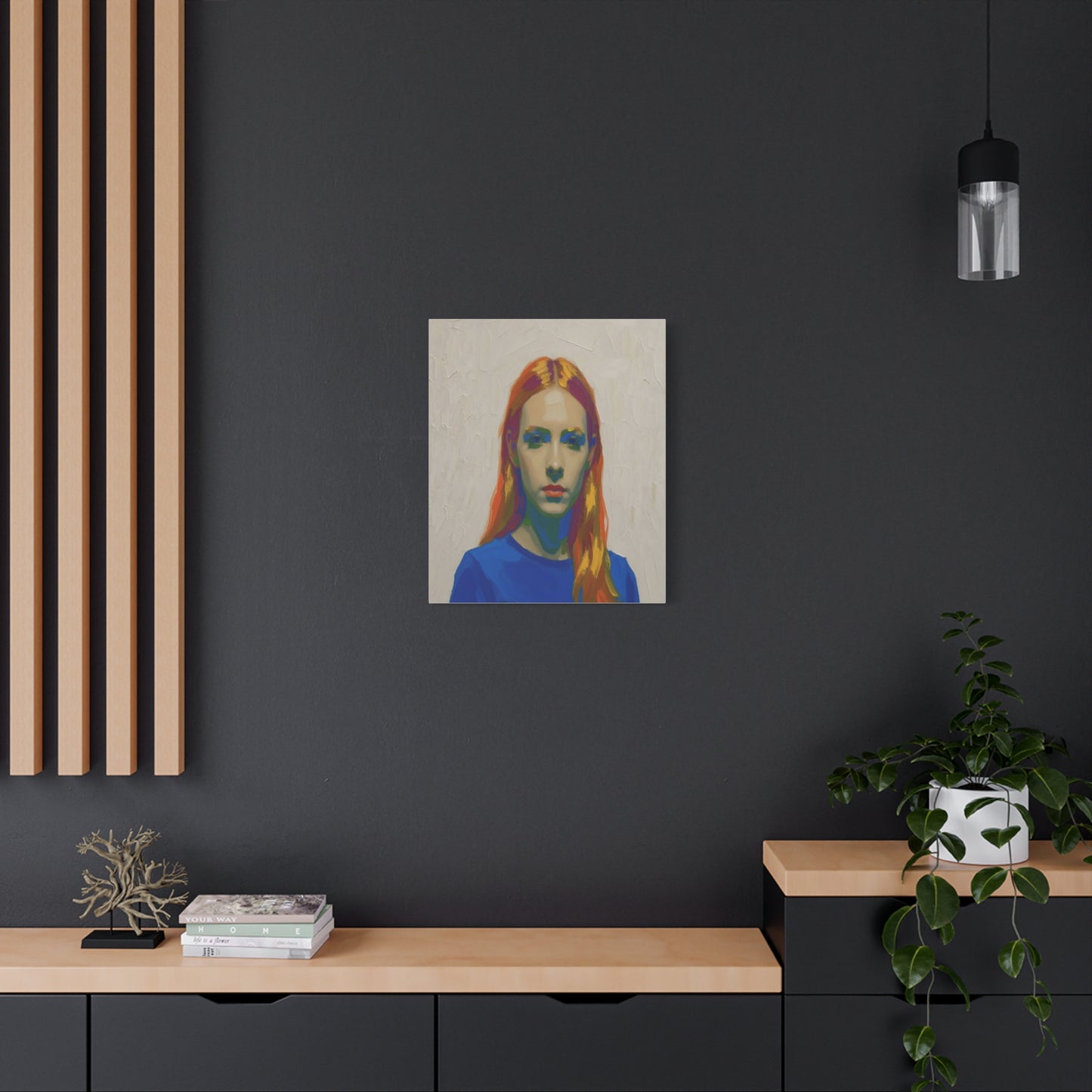 Modern Pop Portrait Canvas — Colorful Woman Matte Stretched Wall Art