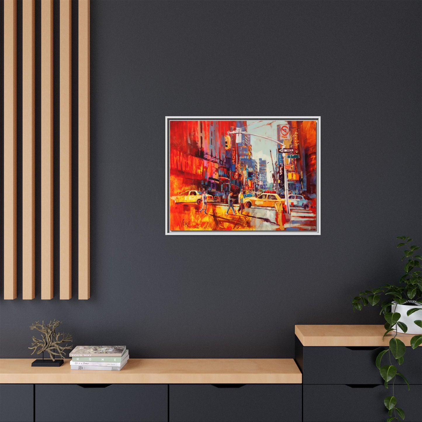 New York 7th AV attributed to Voke Framed Matte Canvas – Art Print