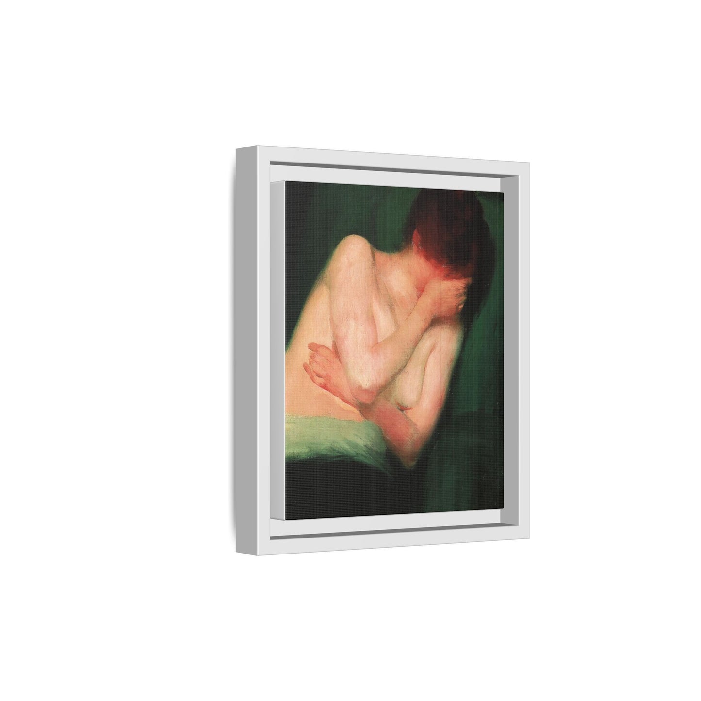 Female Nude by János Vaszary Framed Matte Canvas Wall Art Print