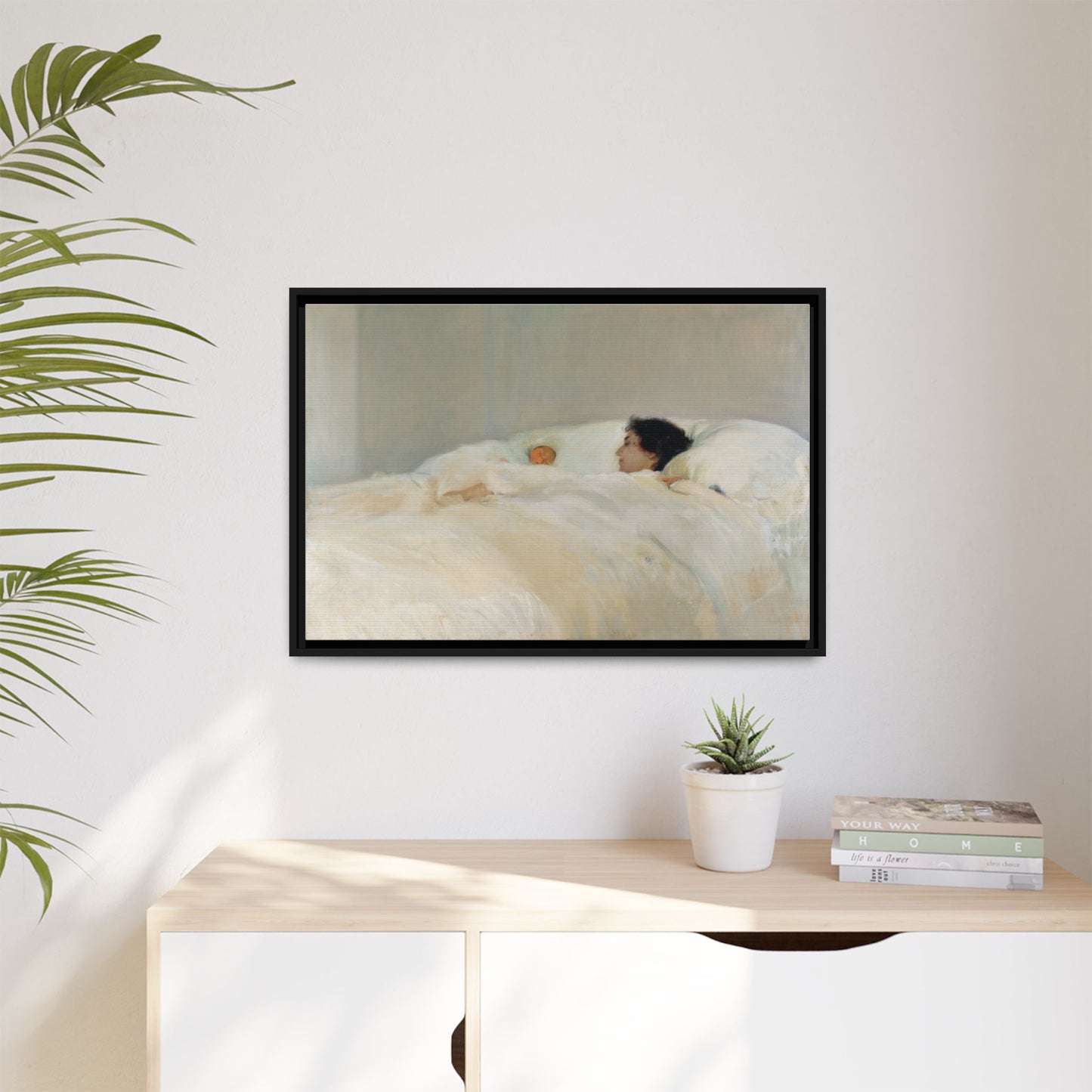 Mother by Joaquin Sorolla y Bastida Framed Matte Canvas Wall Art Print
